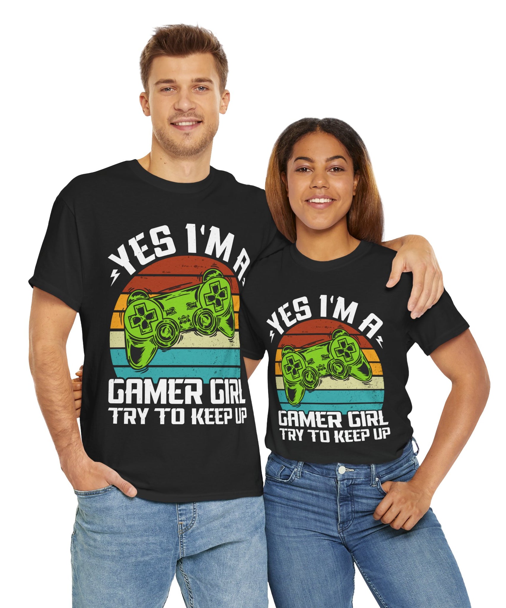Retro Gamer Girl Tee - Gaming Vibes