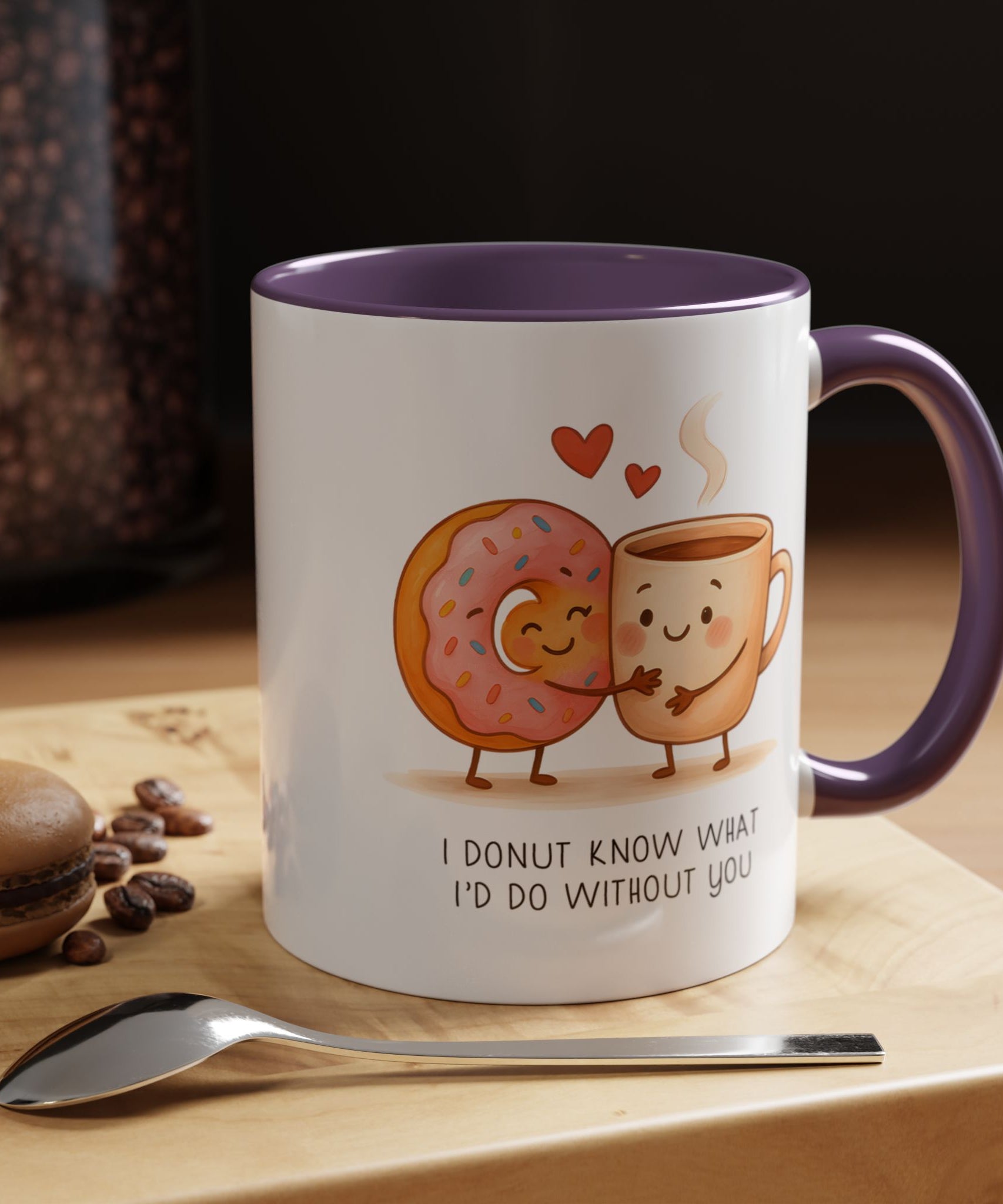 Cute Donut and Coffee Love Ceramic Mug | Gallory Hive