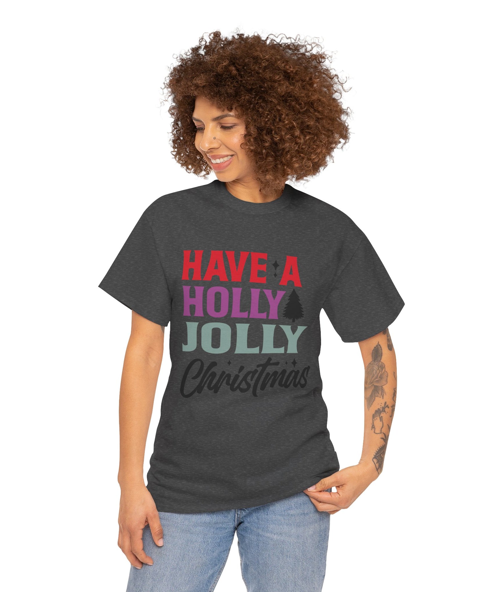 Festive Holly Jolly Christmas Graphic Tee | Gallory Hive