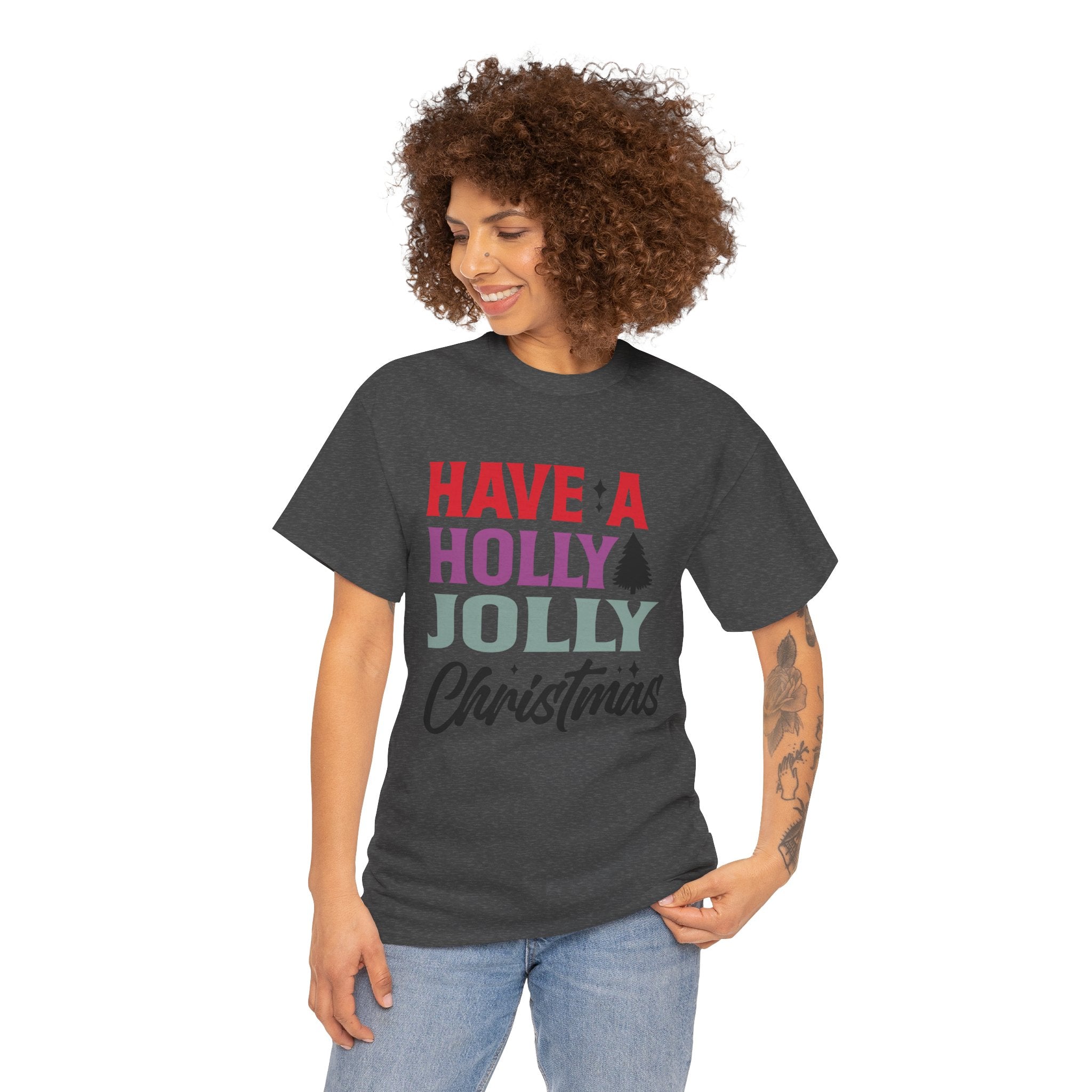 Festive Holly Jolly Christmas Graphic Tee | Gallory Hive