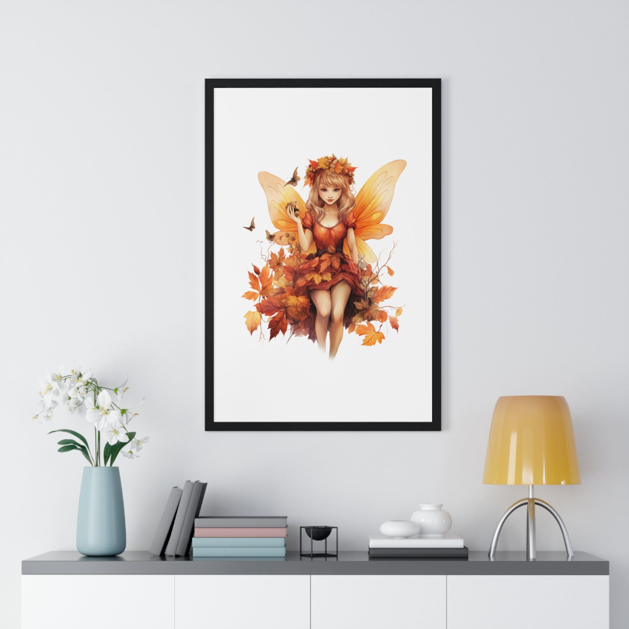 Autumn Fairy Wall Art – Whimsical Fall Decor Print | Gallory Hive