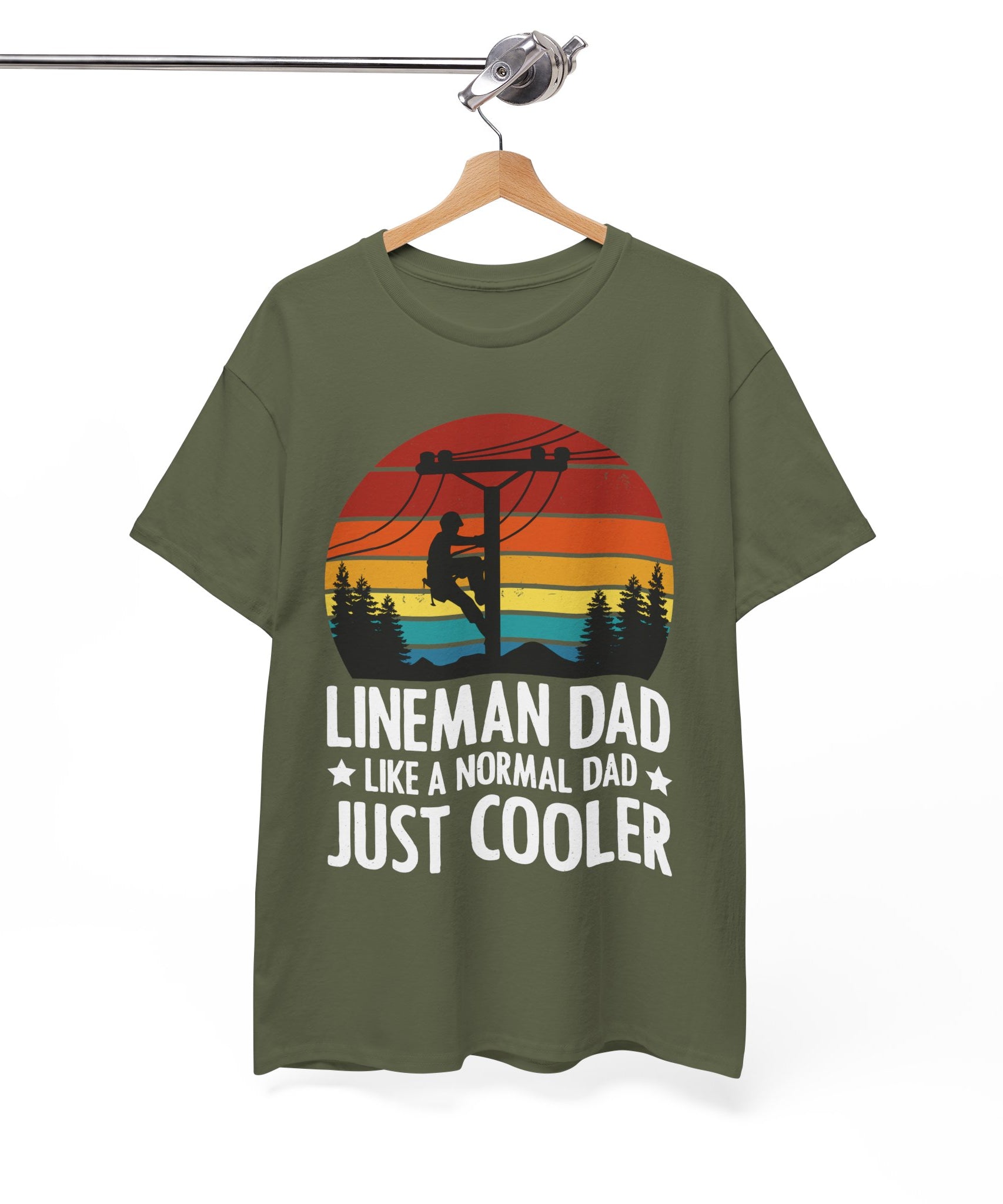 Lineman Tee – Bold Sunset & Power Lines | Gallory Hive