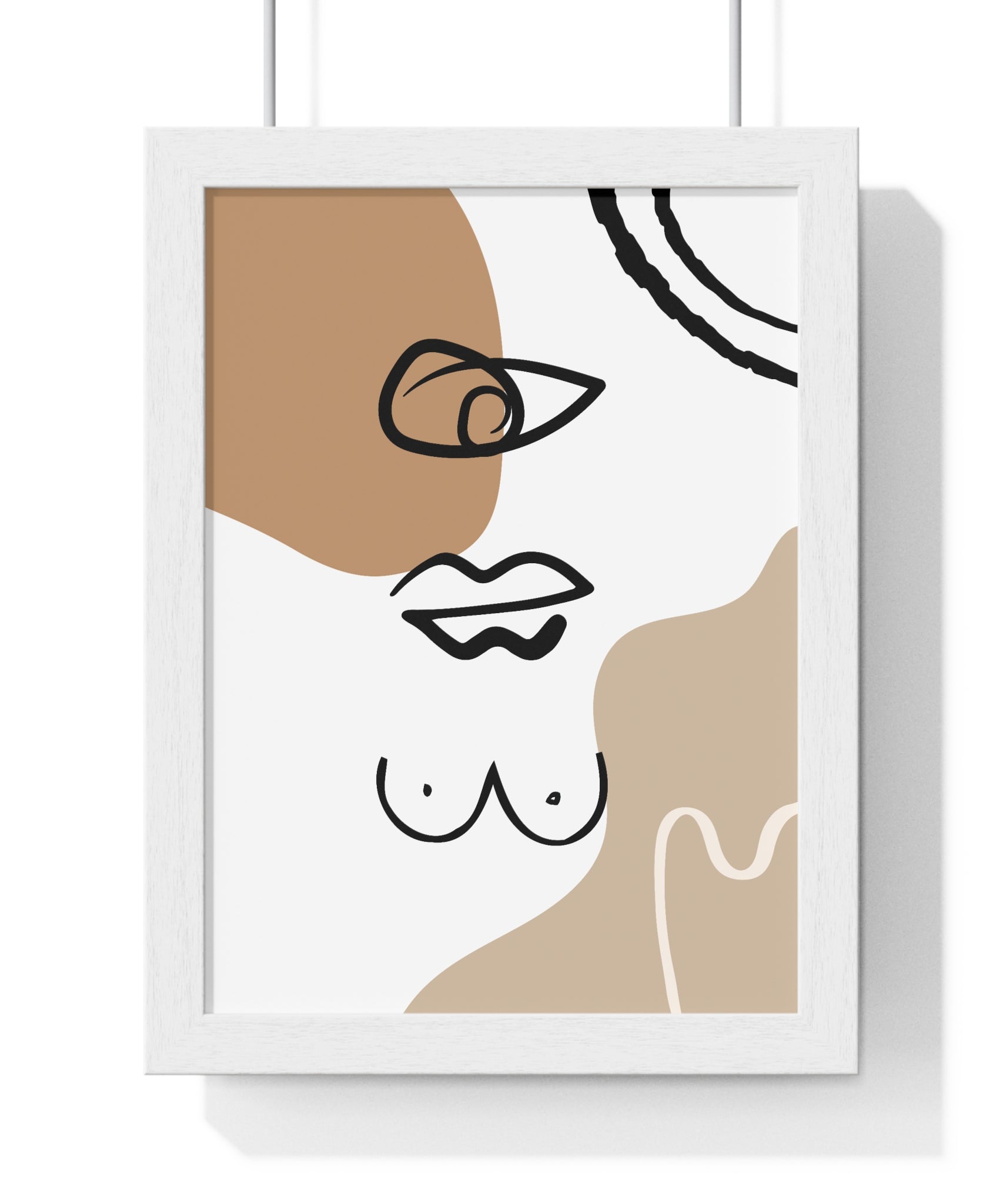 Abstract Human Form Art – Framed Line Drawing