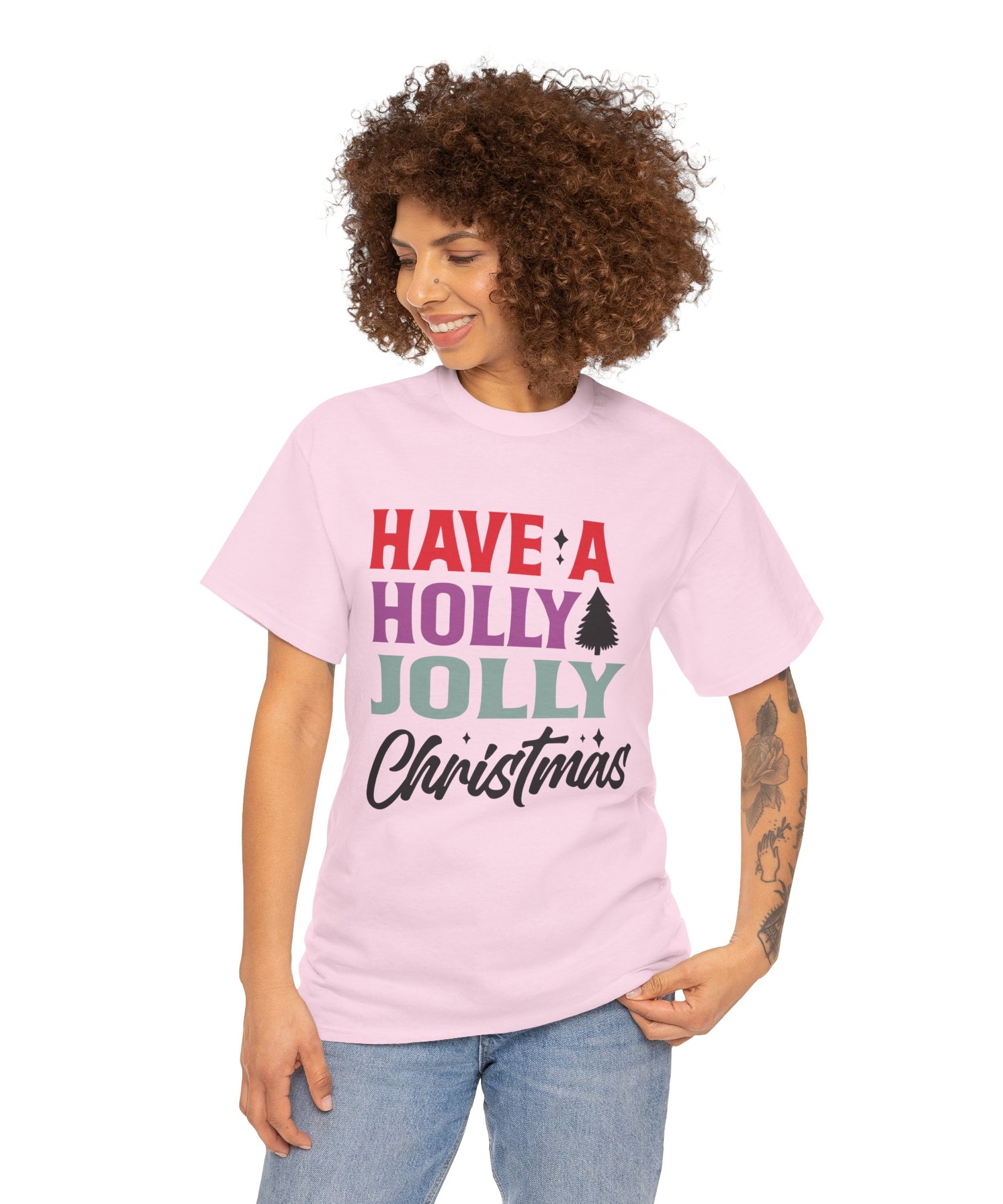 Festive Holly Jolly Christmas Graphic Tee | Gallory Hive