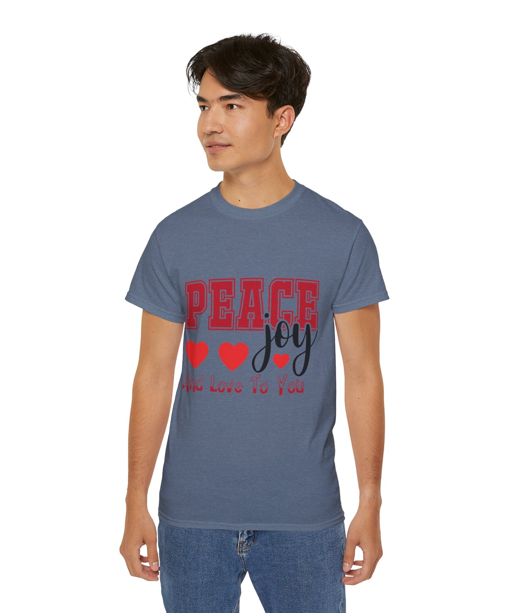 Peace, Joy & Love Retro Christmas T-Shirt | Gallory Hive