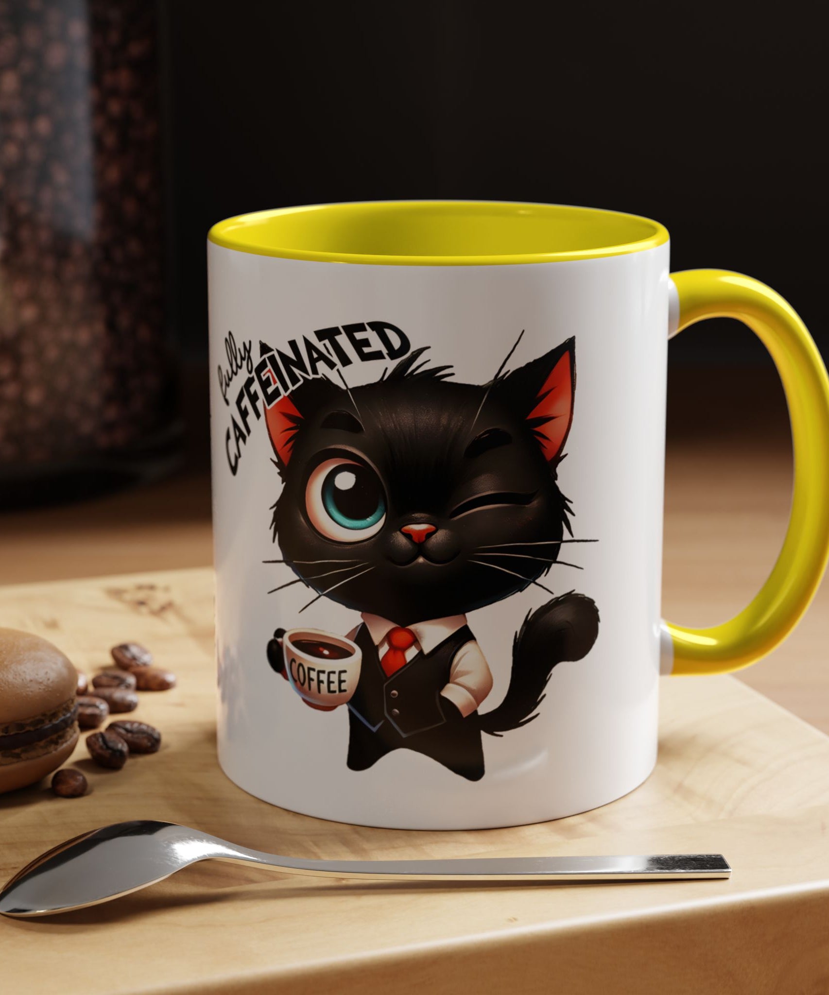 Cute Black Cat Accent Coffee Mug  Gallory Hive