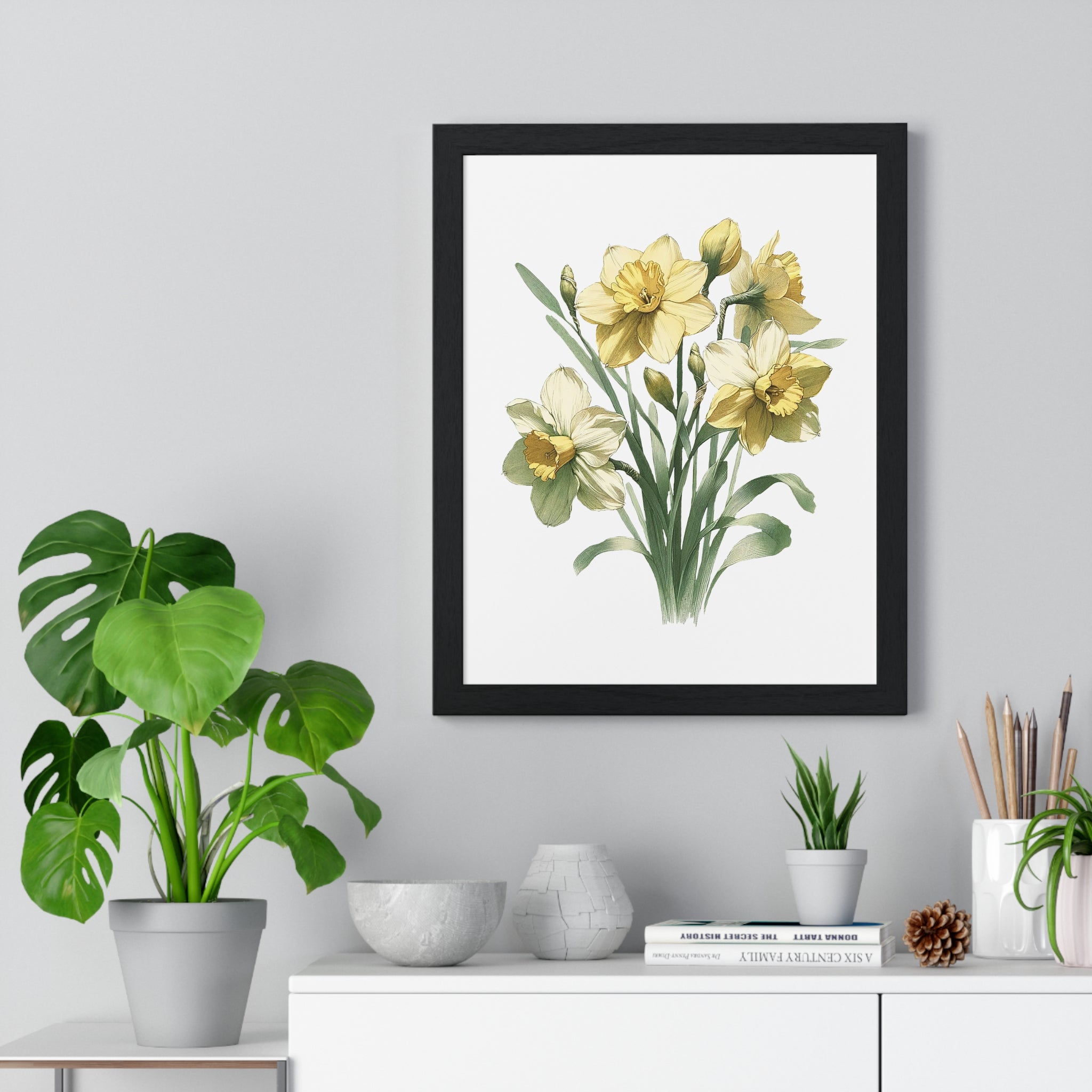 Daffodil Birth Month Flower – March Wooden Framed Wall Art