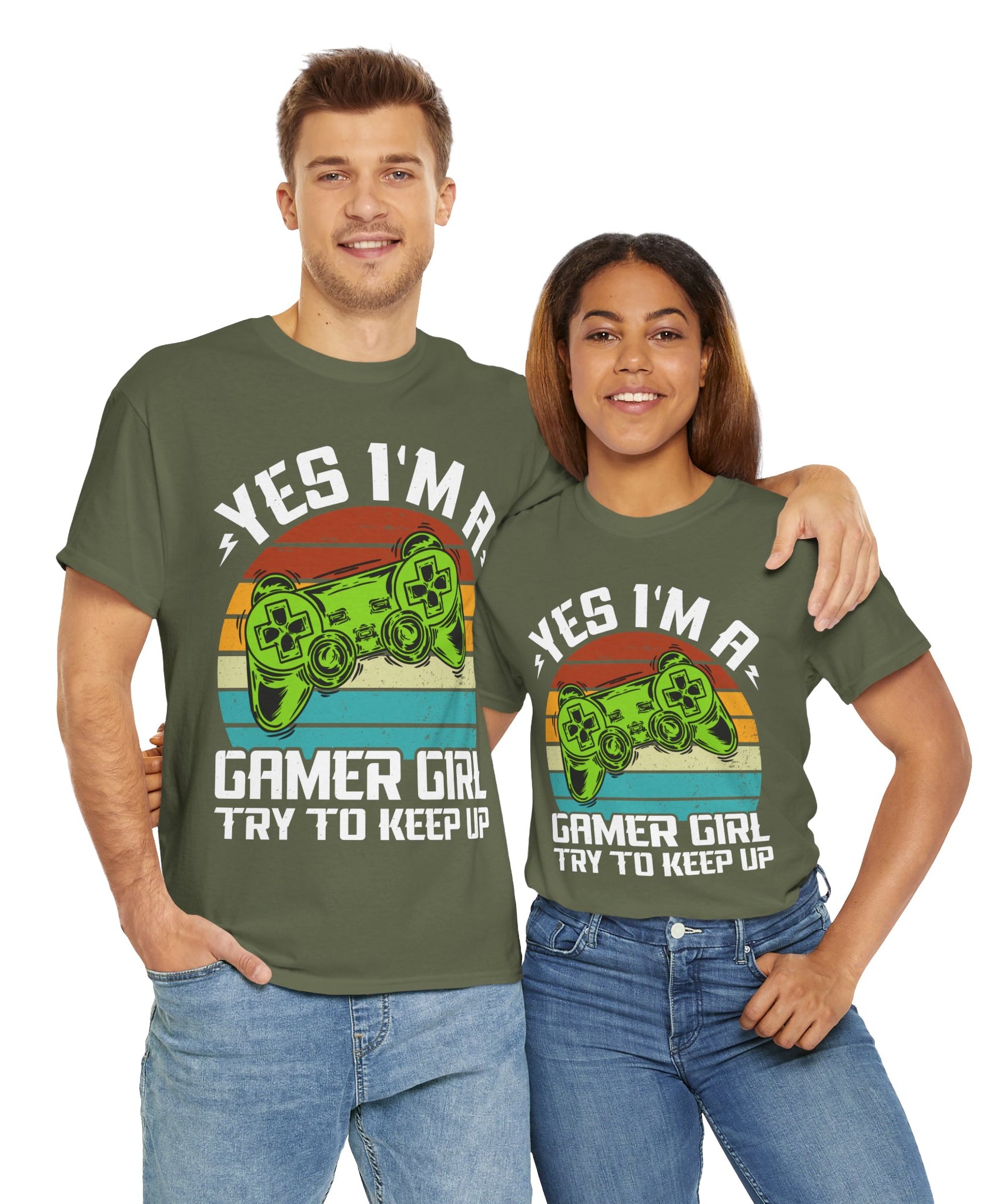 Retro Gamer Girl Tee - Gaming Vibes