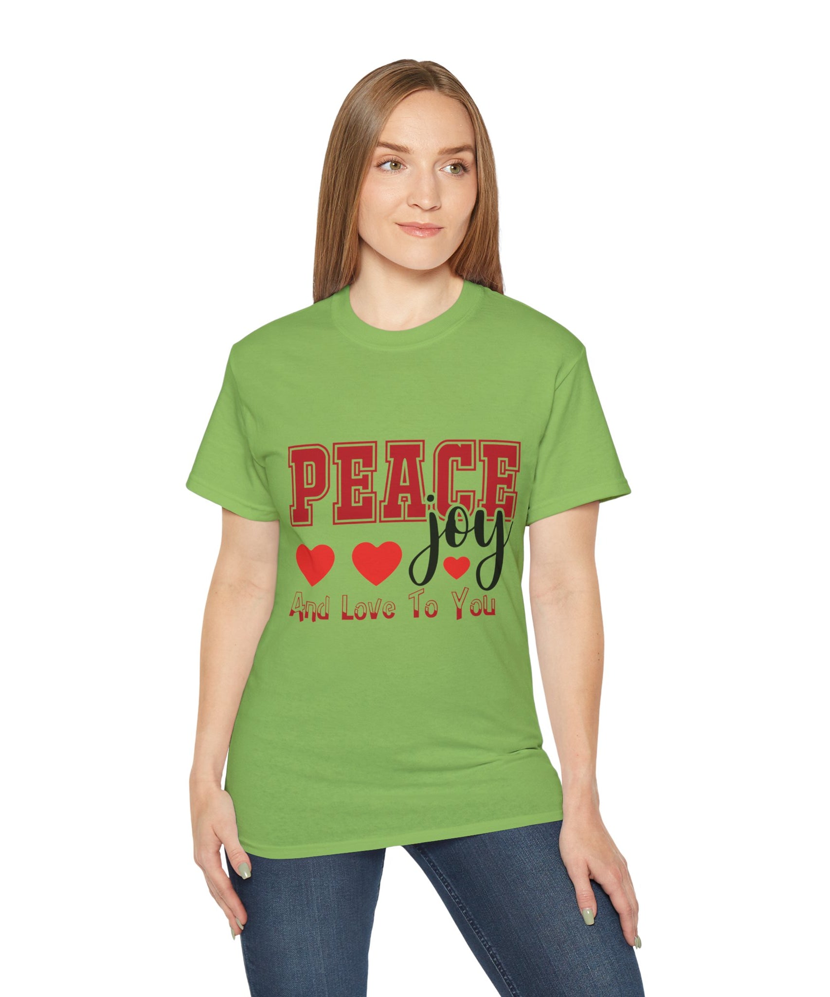 Peace, Joy & Love Retro Christmas T-Shirt | Gallory Hive