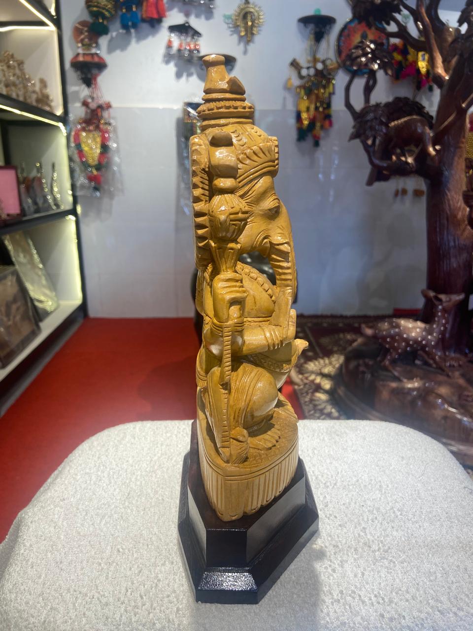 Handmade Sitting Lord Ganesha Wooden Sculpture | Gallory Hive