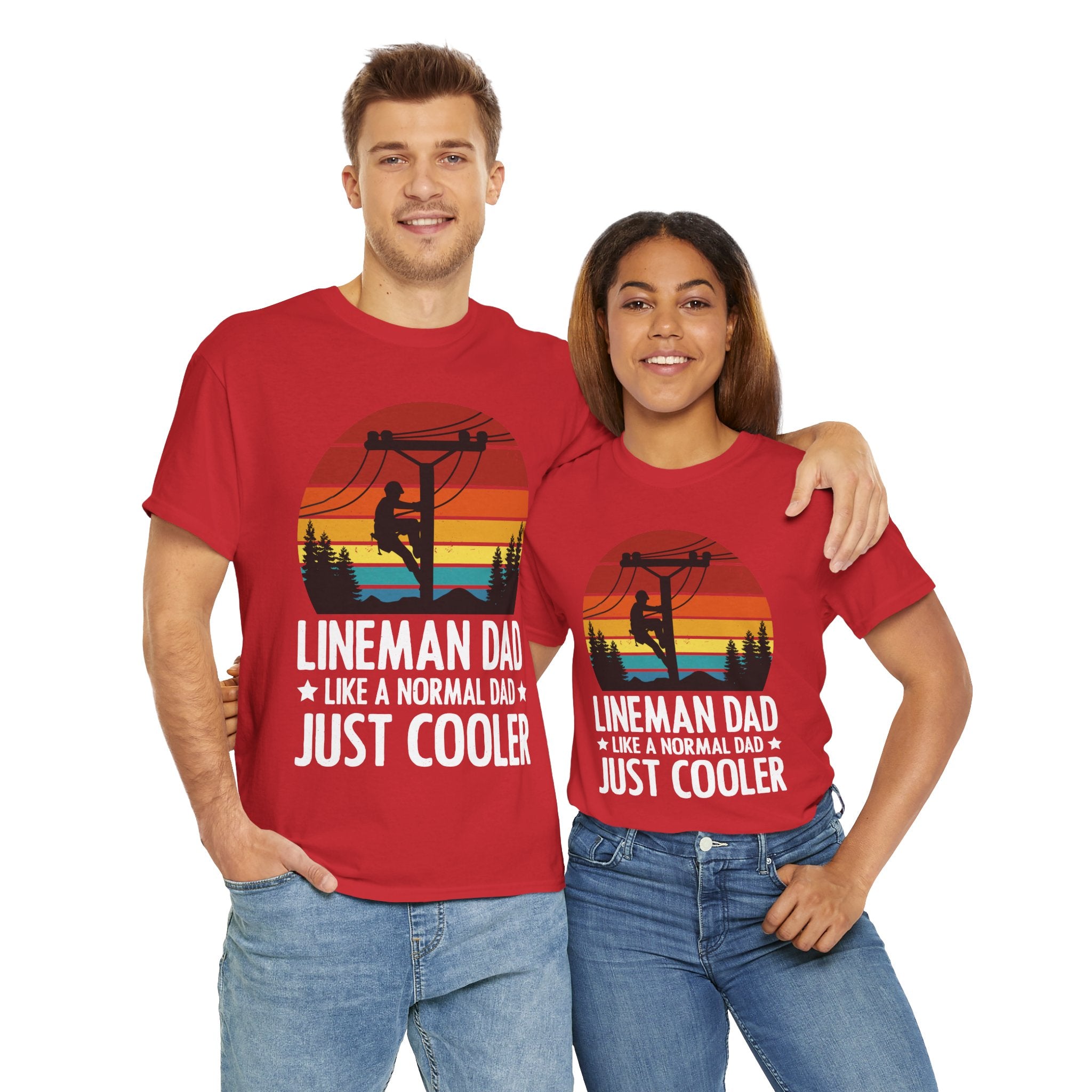Lineman Tee – Bold Sunset & Power Lines