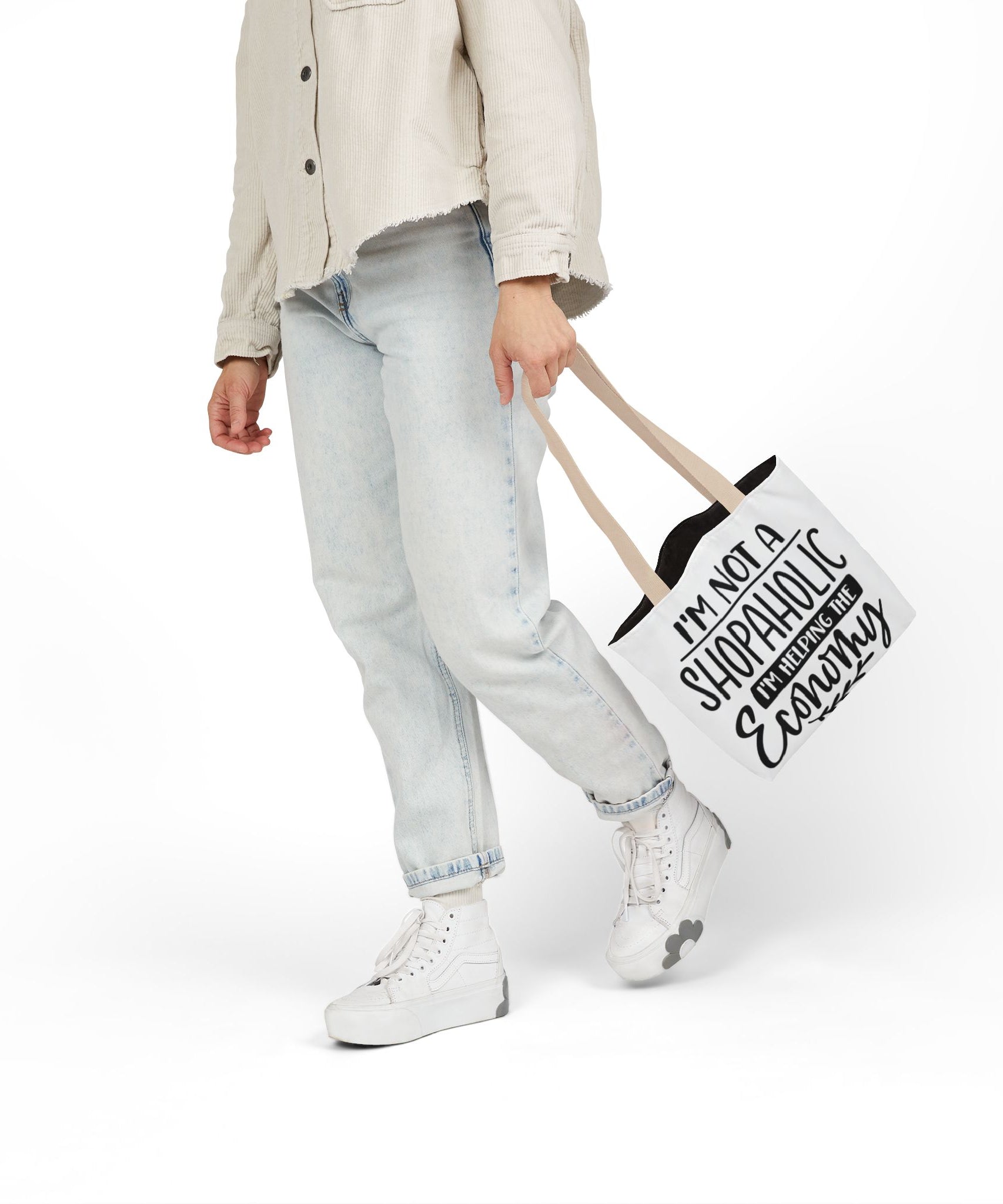 Tote Bag - 'I'm Not a Shopaholic, I'm Helping the Economy' - Trendy Eco-Friendly Shopping Essential
