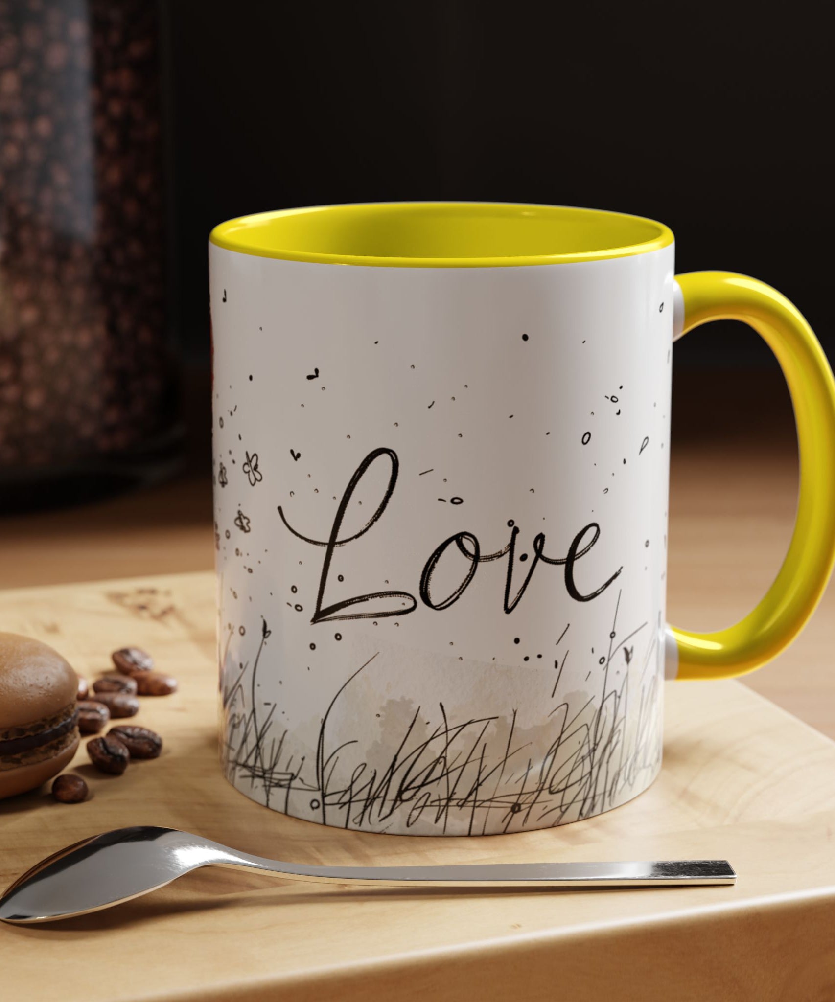 Love Heart Sketch Ceramic Coffee Mug | Gallory Hive
