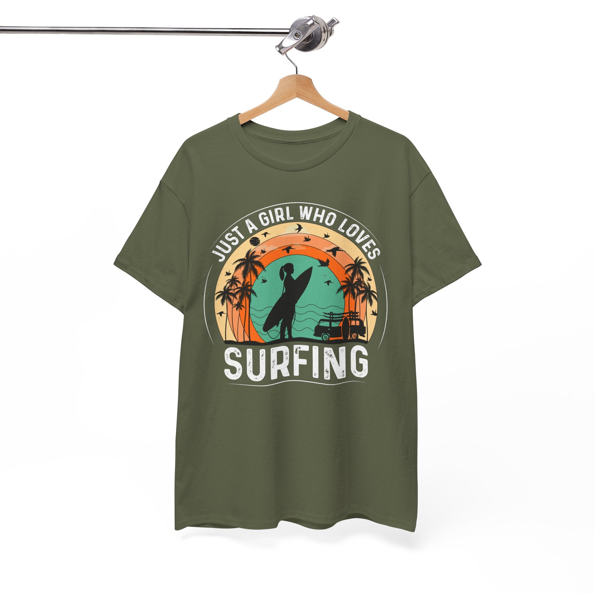 Beach Girl Surfing Retro Tee | Gallory Hive