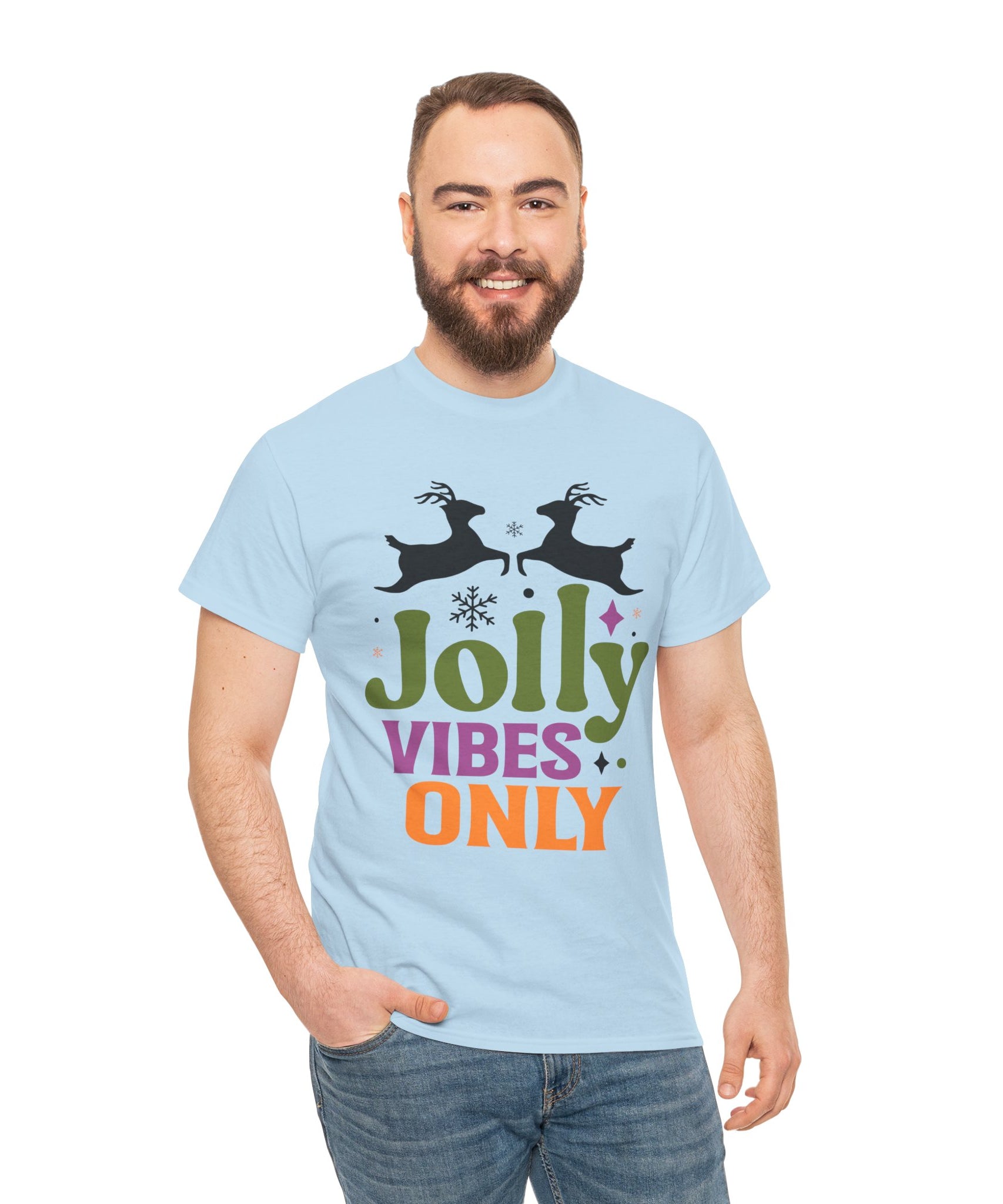Jolly Vibes Only Retro Christmas Tee | Gallory Hive
