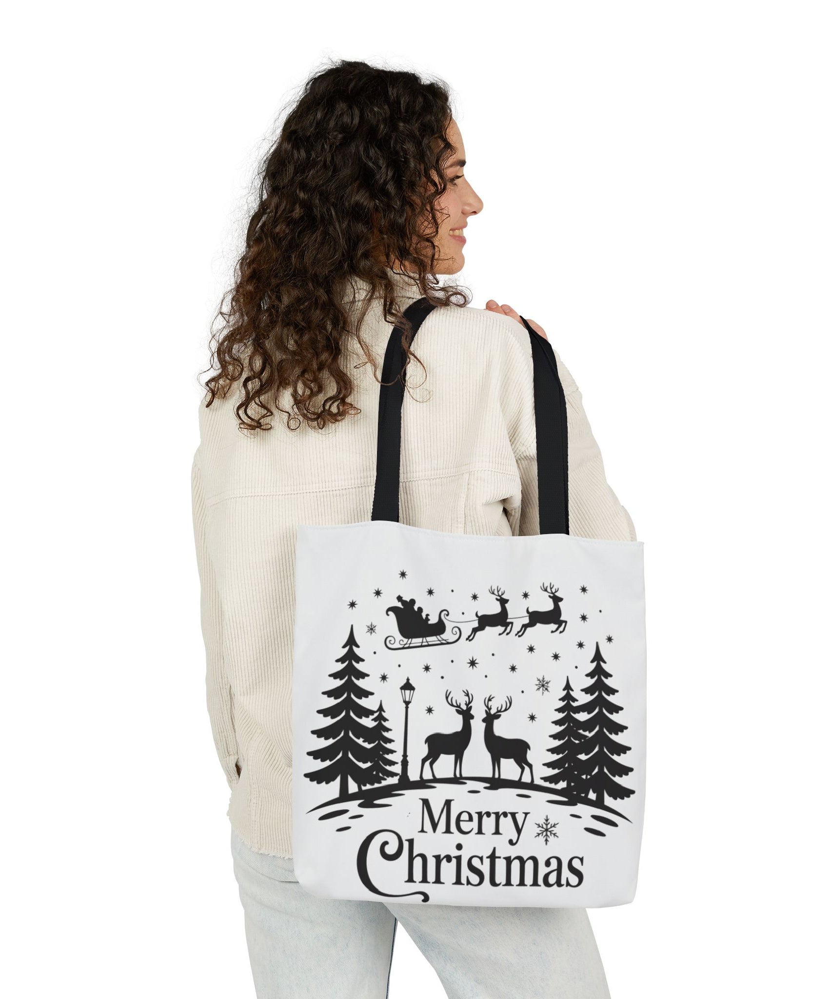 Merry Christmas Reindeer & Palm Trees Tote Bag | Gallory Hive