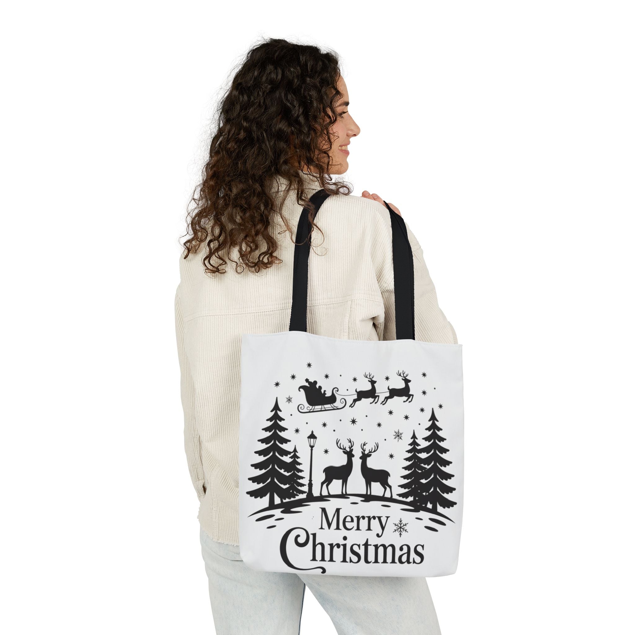 Merry Christmas Reindeer & Palm Trees Tote Bag | Gallory Hive