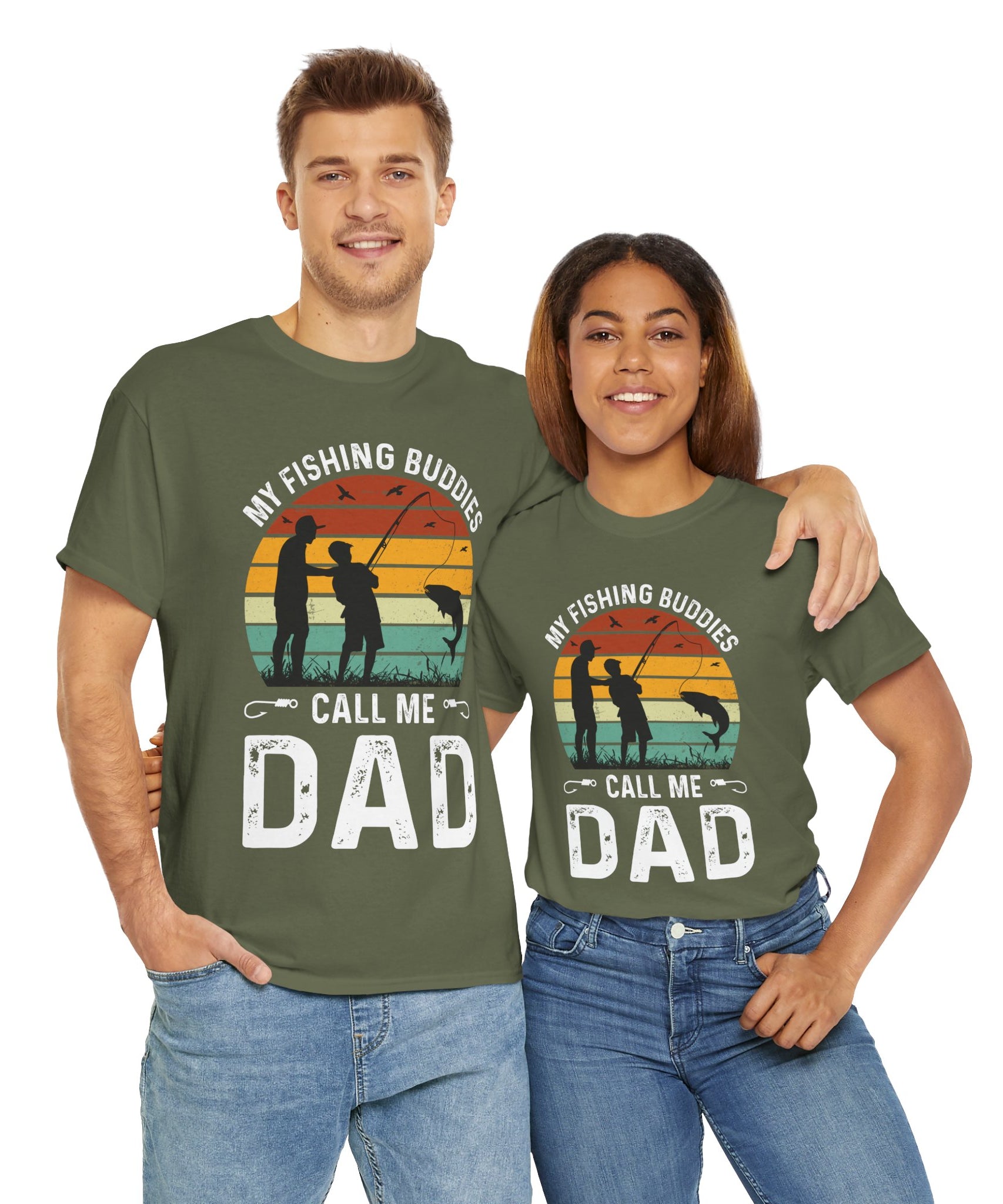 Vintage Dad & Kid Fishing Shirt