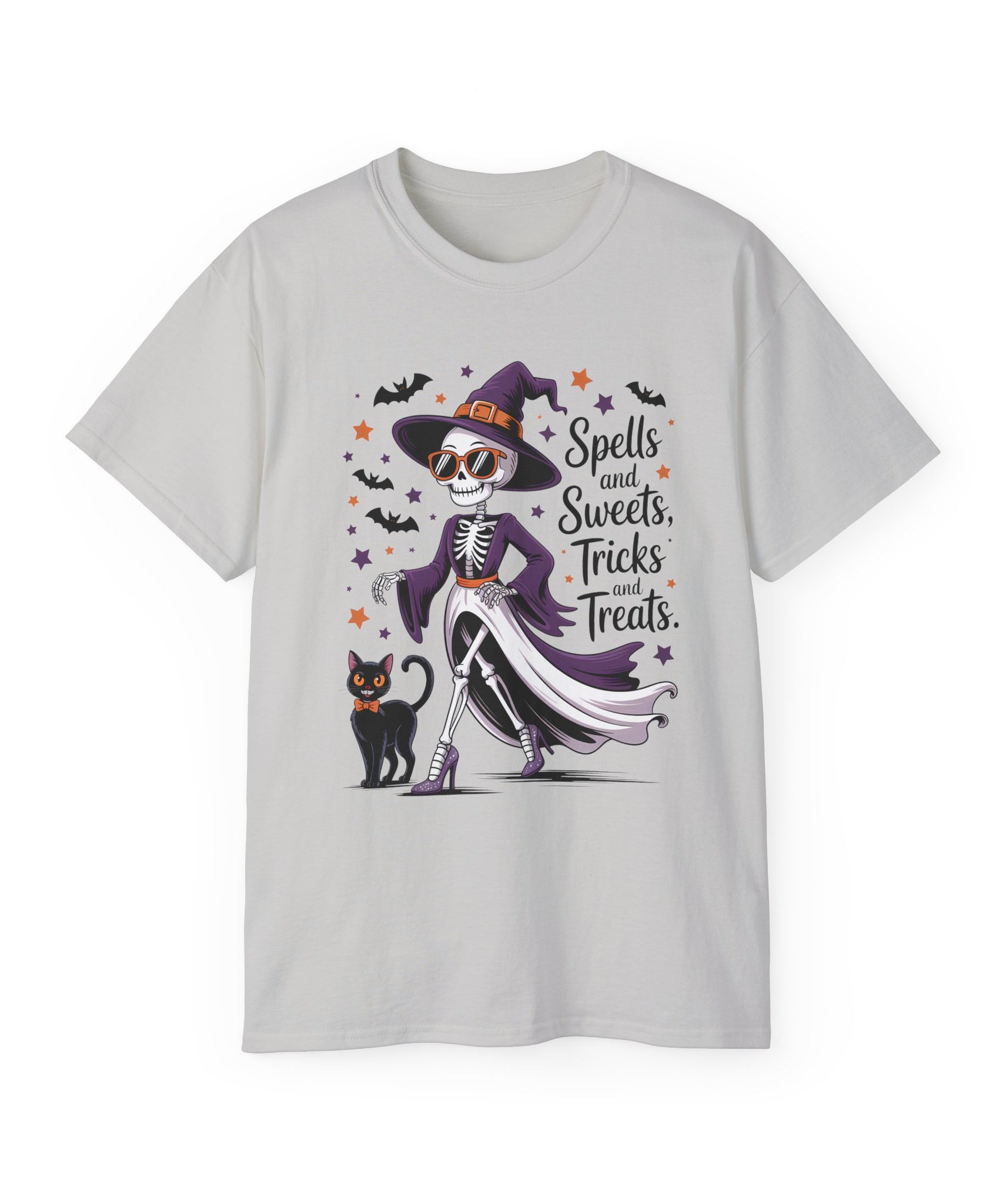 Spooky Skeleton Halloween Witch T-Shirt | Gallory Hive