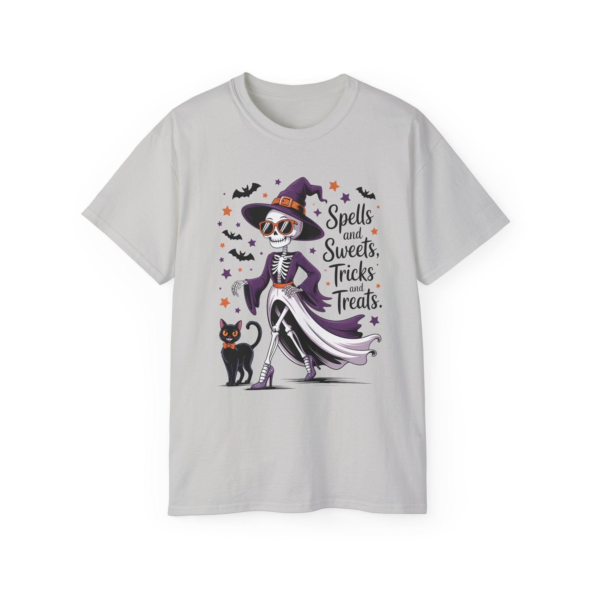 Spooky Skeleton Halloween Witch T-Shirt | Gallory Hive