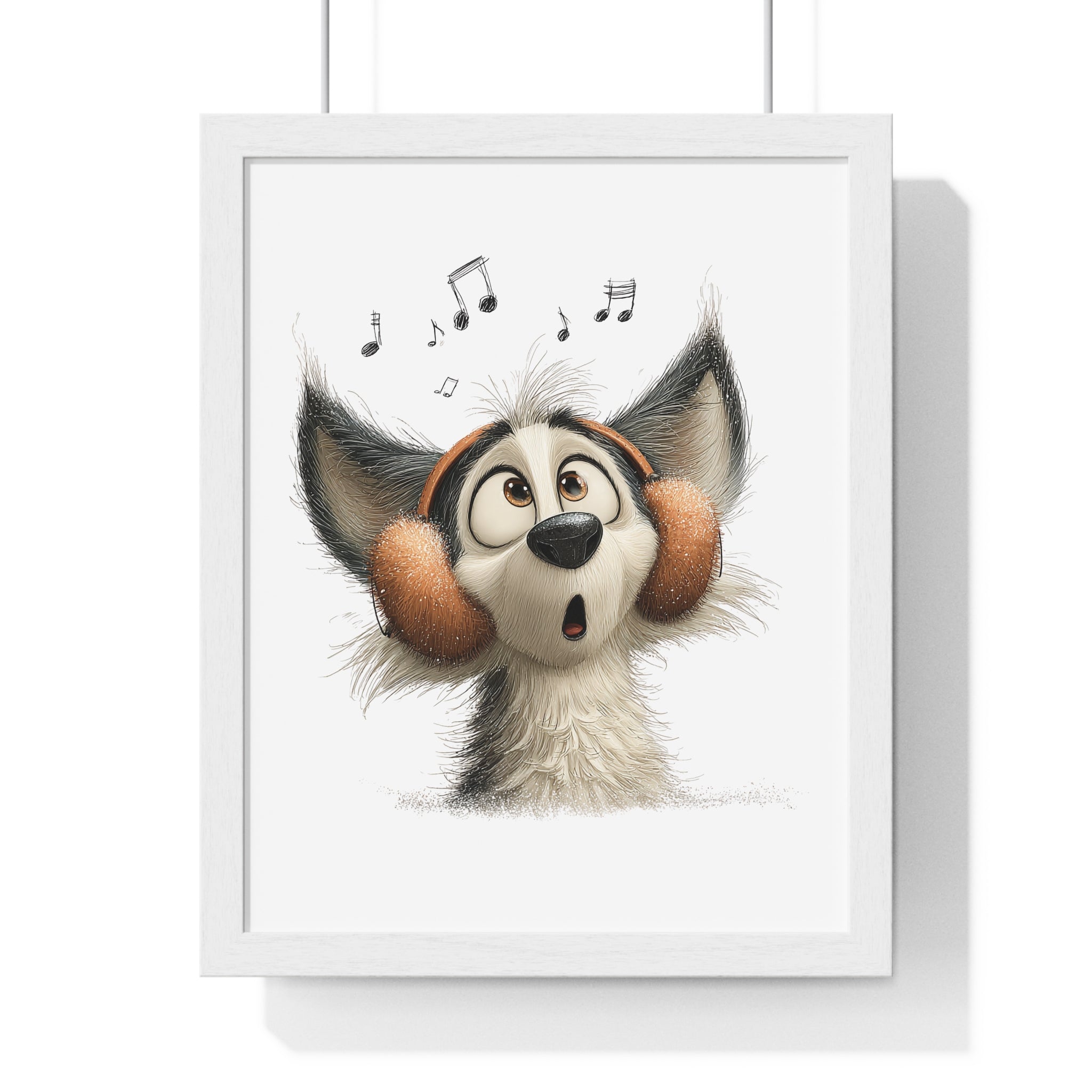 Singing Winter Pup with Earmuffs – Wooden Wall Frame Home Decor - Gallory Hive