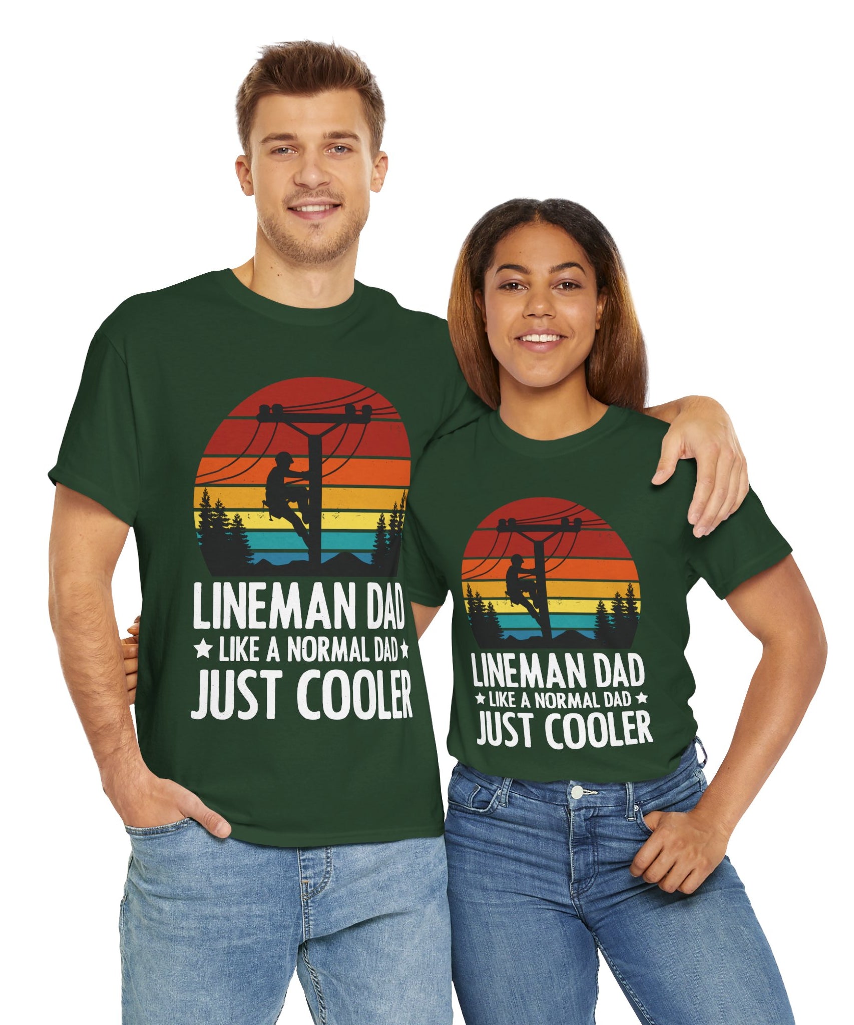 Lineman Tee – Bold Sunset & Power Lines