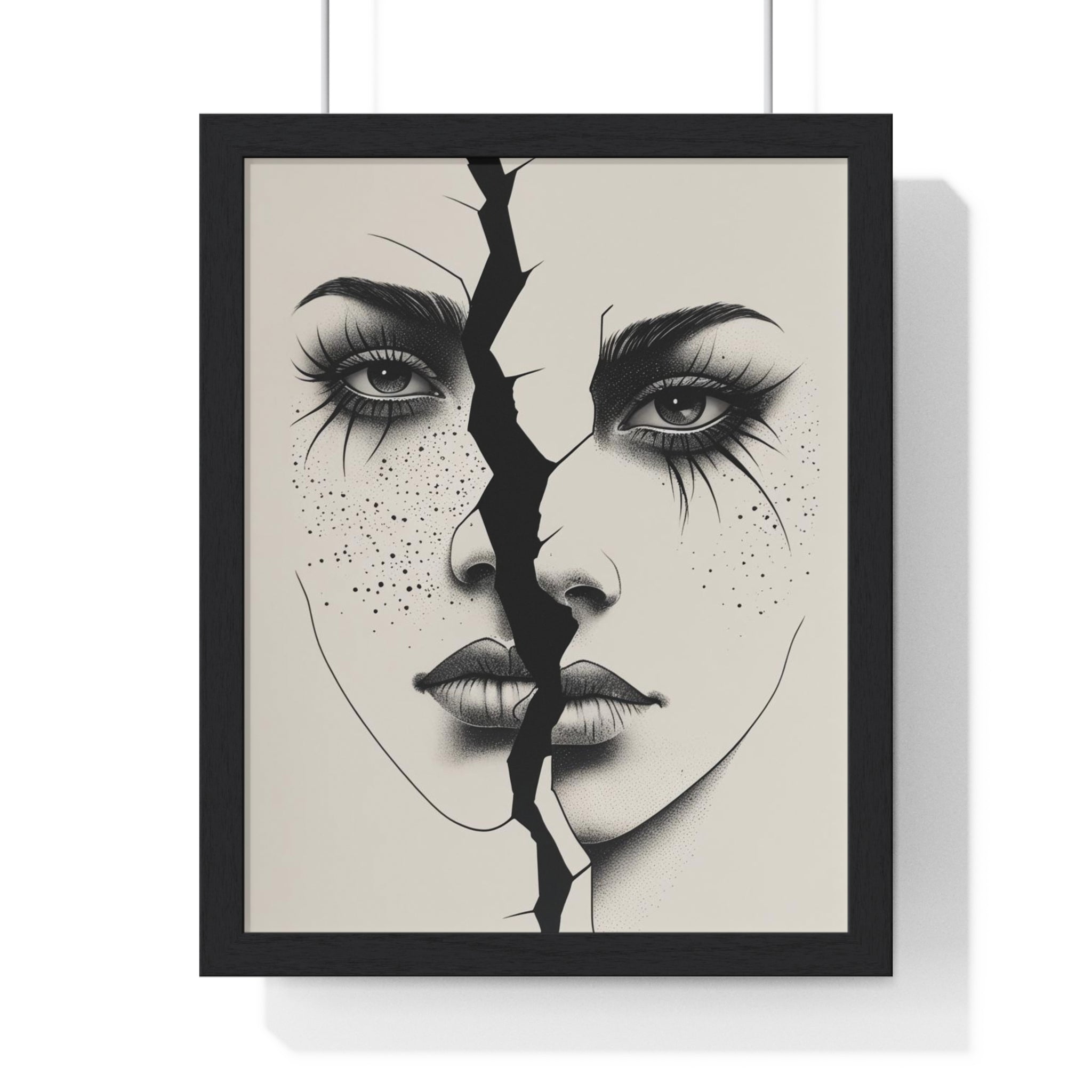 Emotional Art Vertical Framed Poster, Modern Wall Decor, Unique Gift for Art Lovers, Living Room or Bedroom Decoration, Contemporary