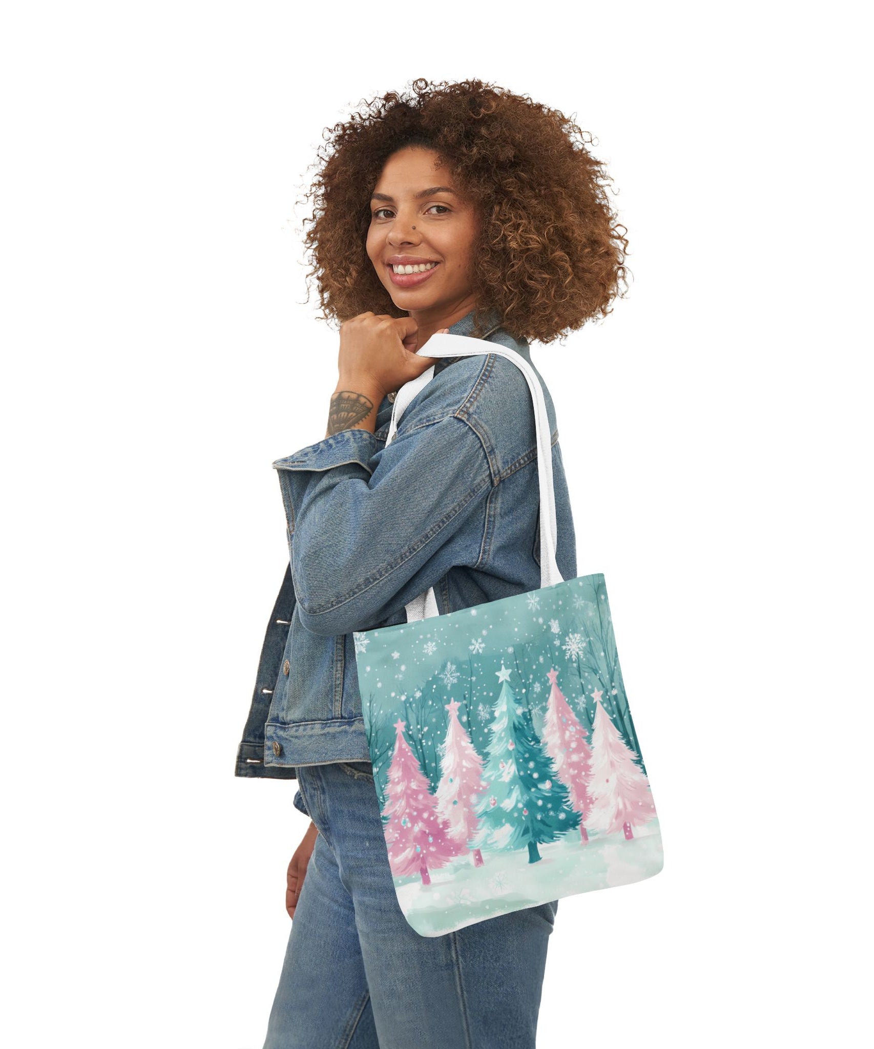 Winter Palm Trees Canvas Polyester Tote Bag