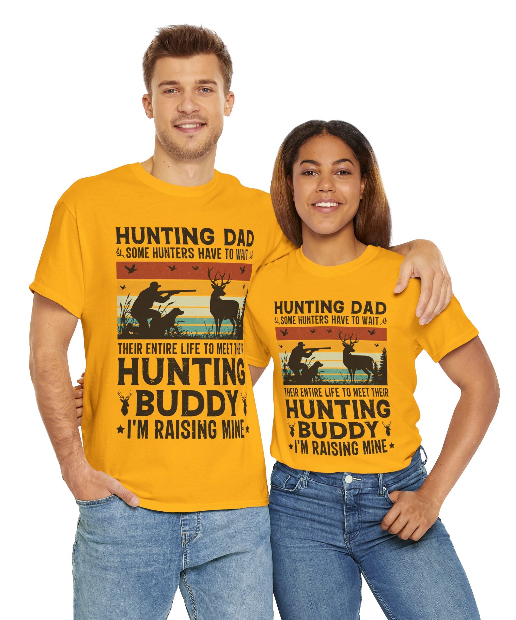 Retro Hunter Tee – Dog, Deer & Rifle Scene