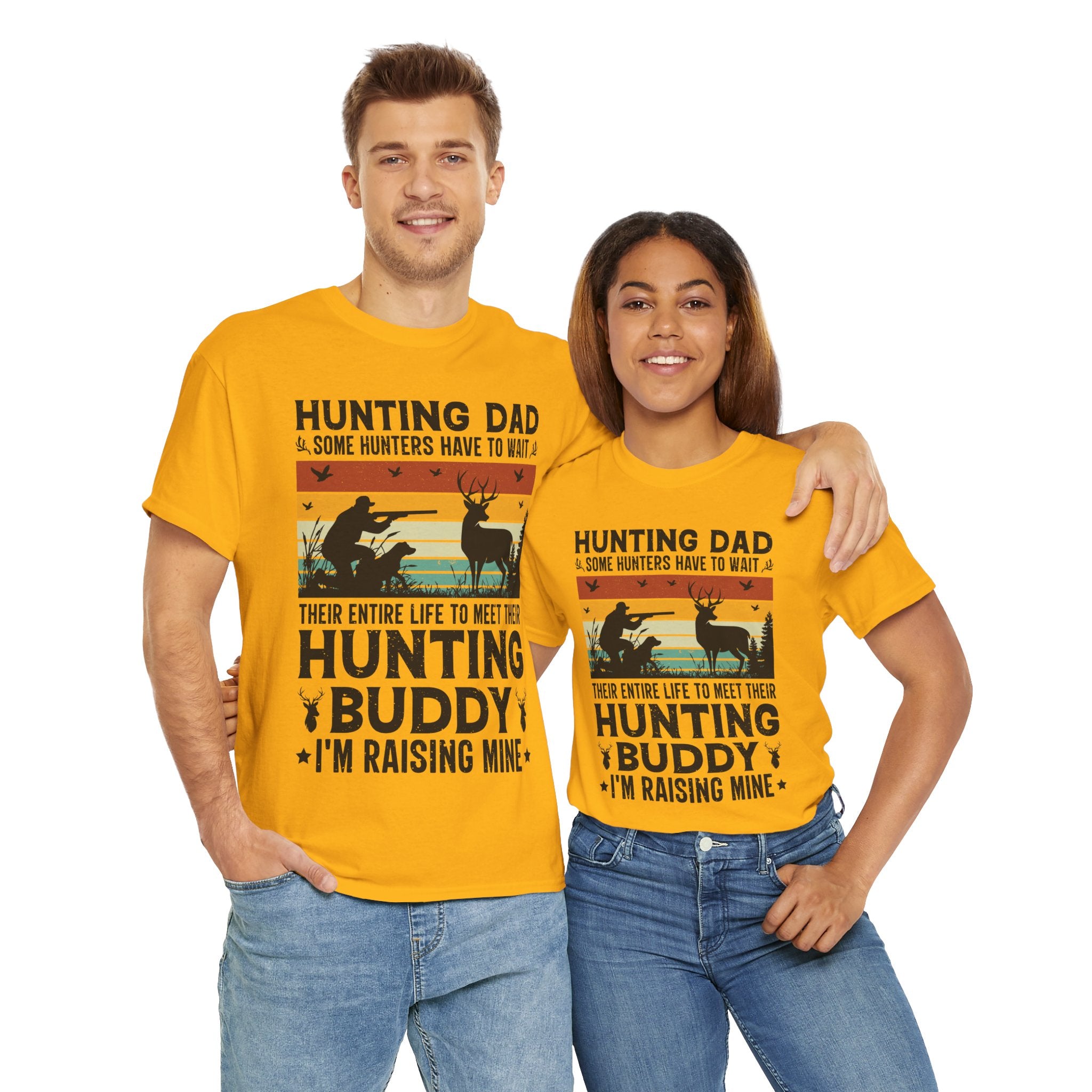 Retro Hunter Tee – Dog, Deer & Rifle Scene