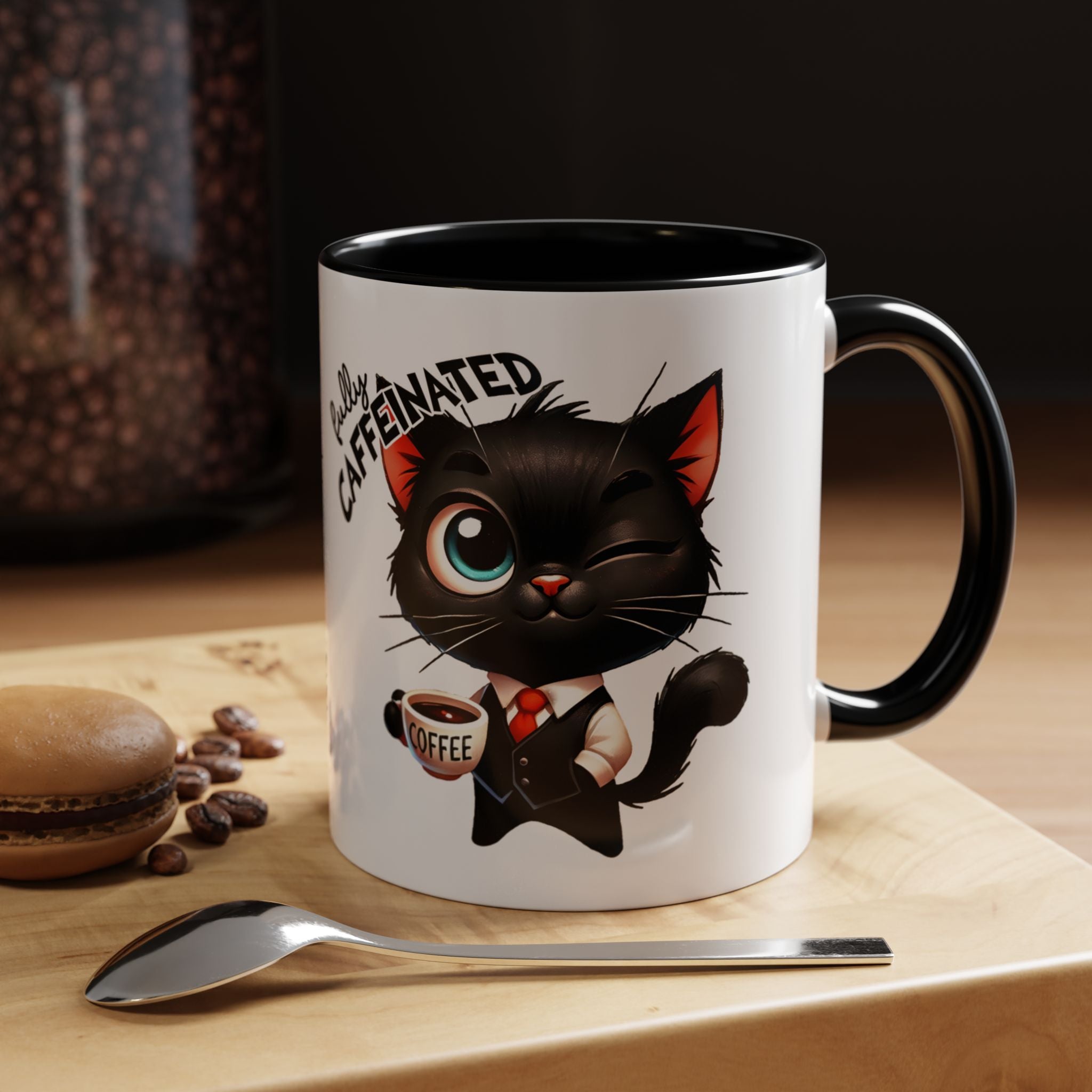 Cute Black Cat Accent Coffee Mug  Gallory Hive