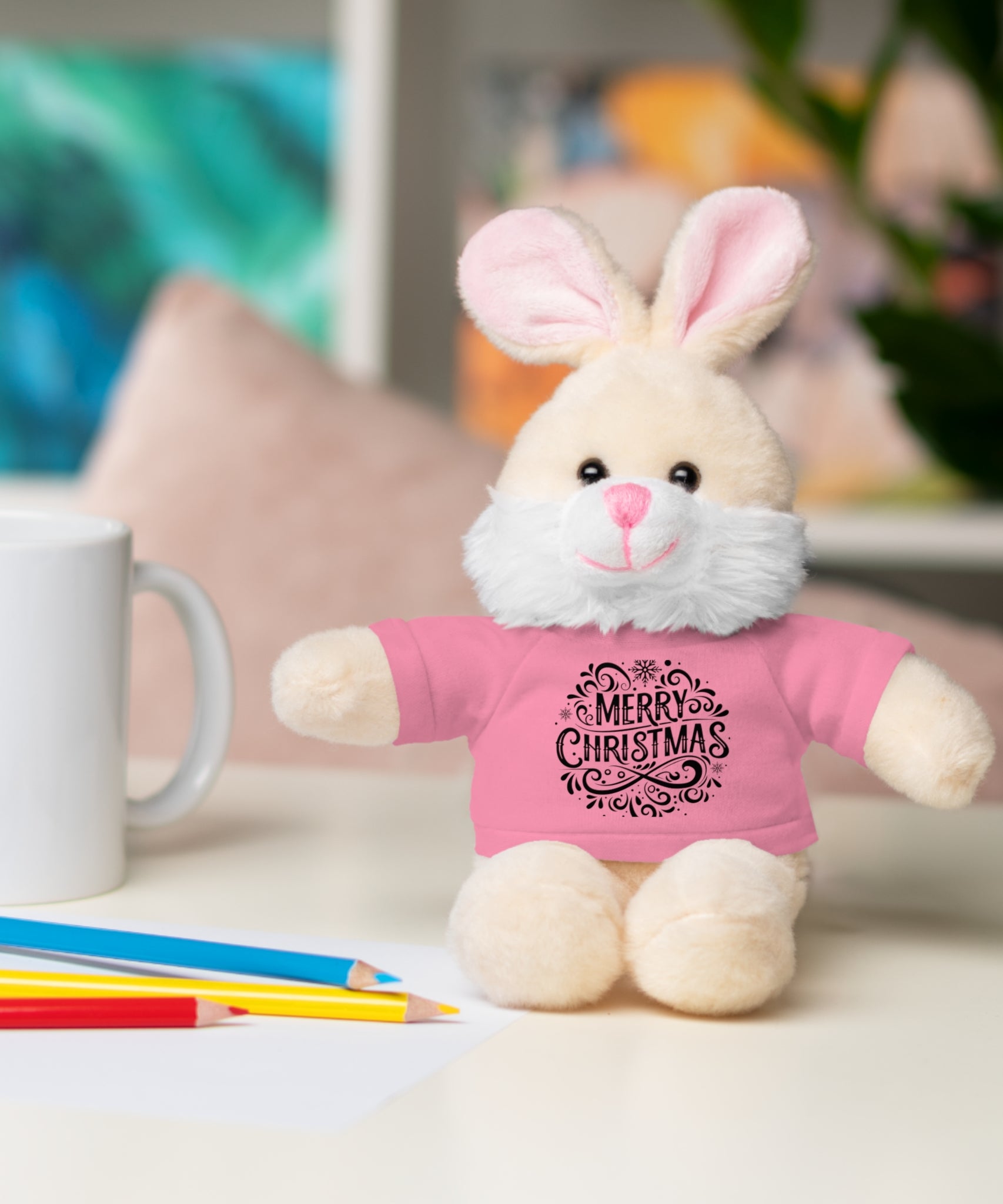 Festive Merry Christmas Stuffed Bunny | Gallory Hive