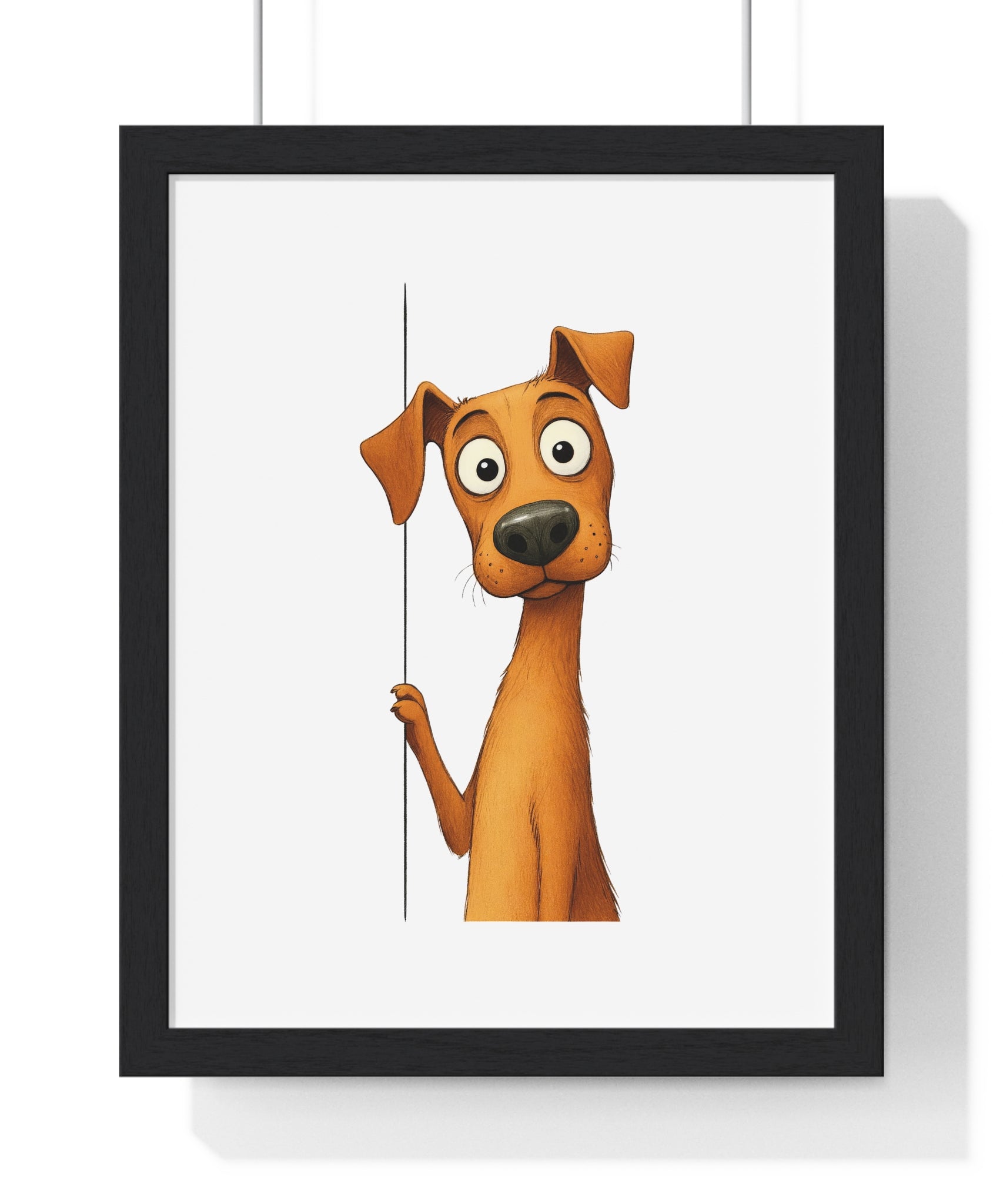Curious Pup Wooden Wall Frame – Peekaboo Dog Art for Pet Lovers & Cozy Spaces
