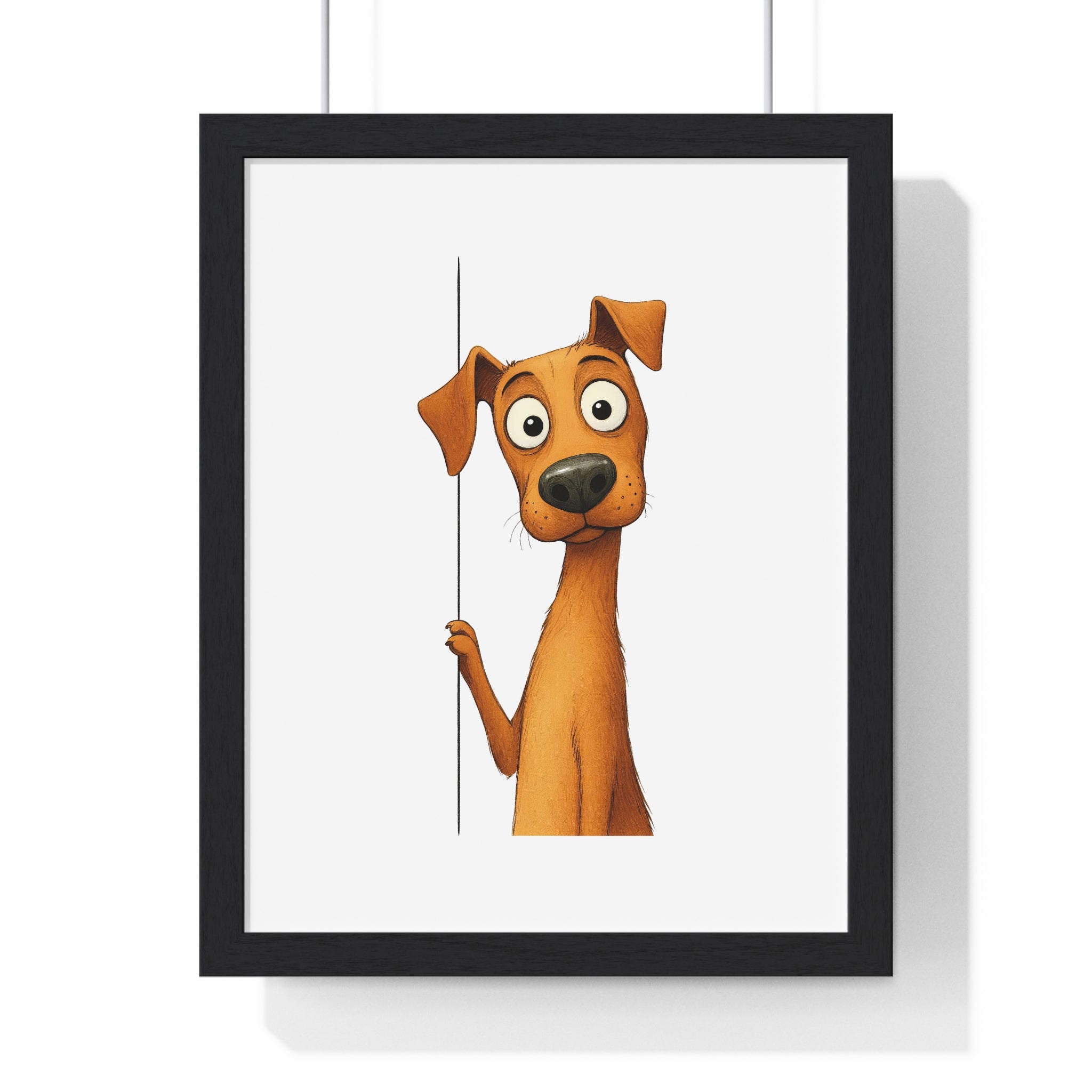 Curious Pup Wooden Wall Frame – Peekaboo Dog Art for Pet Lovers & Cozy Spaces