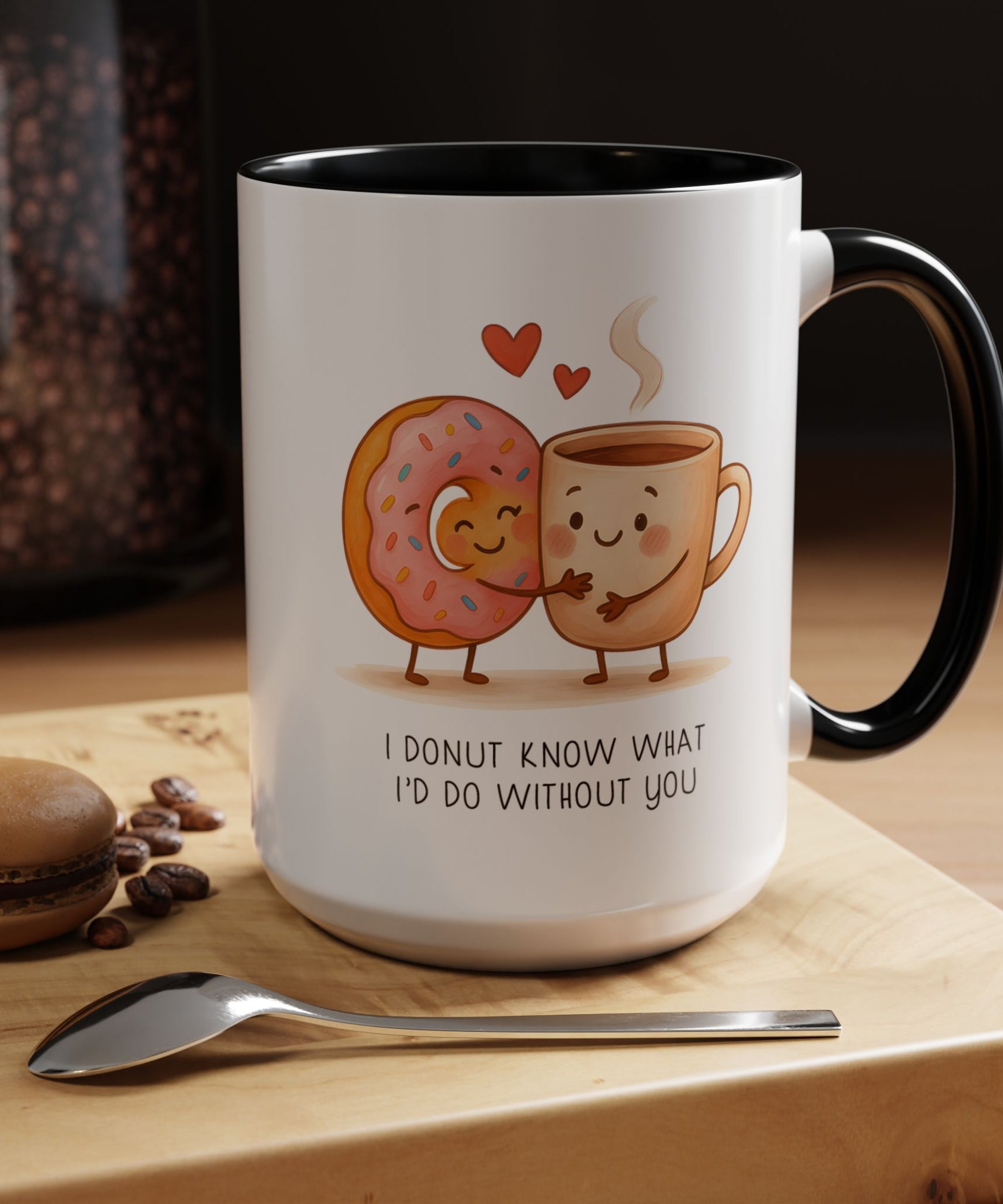 Cute Donut and Coffee Love Ceramic Mug | Gallory Hive