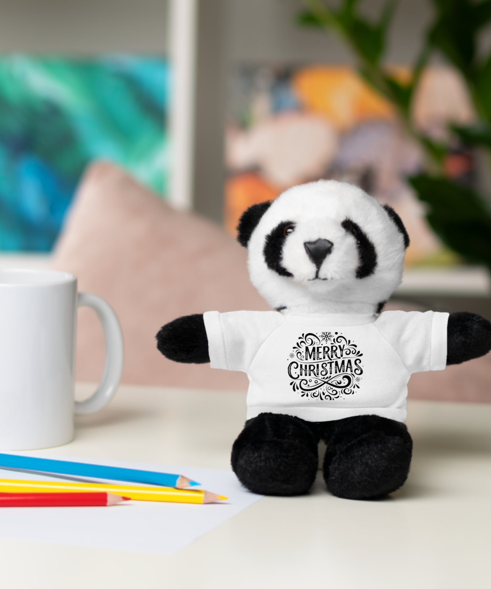 Festive Merry Christmas Stuffed Panda | Gallory Hive