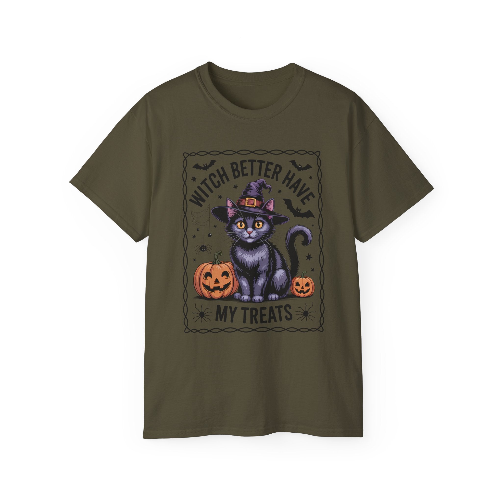 Spooky Witch Cat Tee - Halloween Season Wear | Gallory Hive