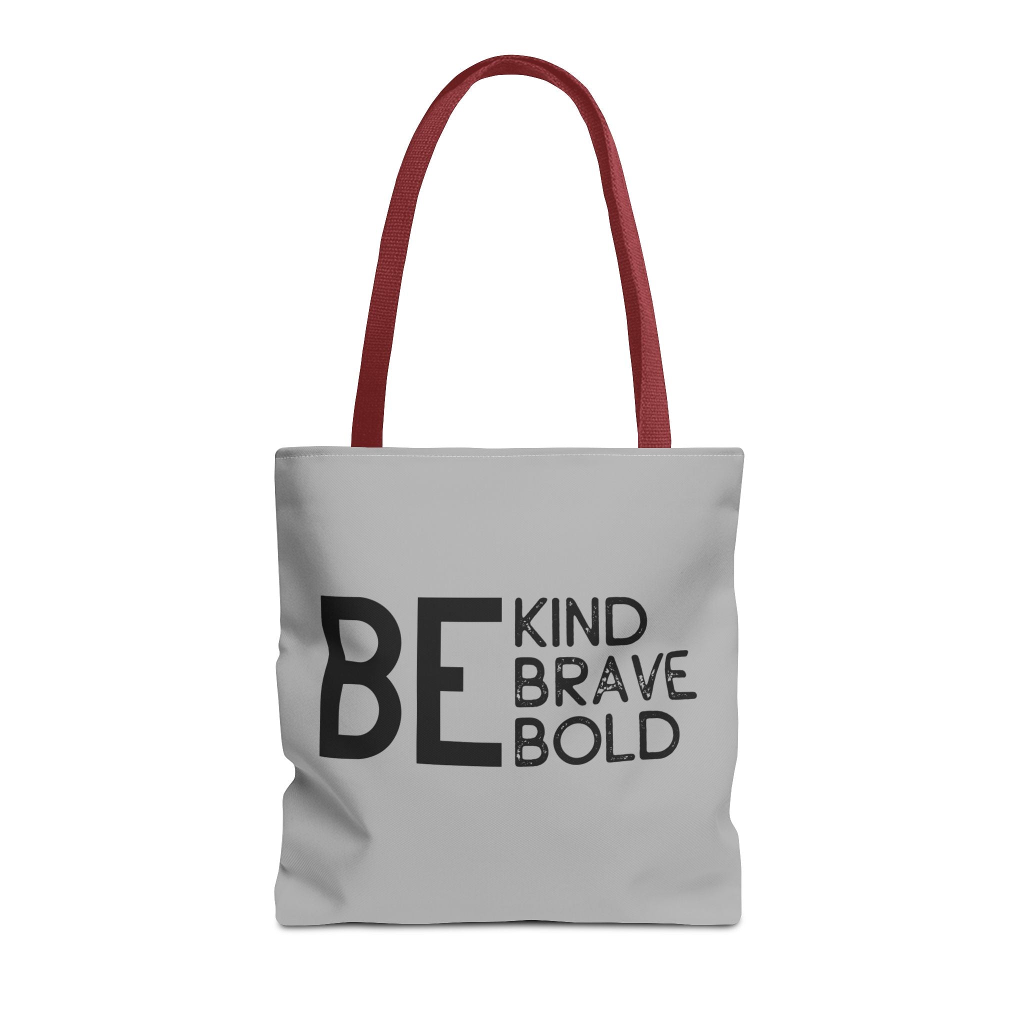 Inspirational Tote Bag - Be Kind Brave Bold - Eco-Friendly Carryall - Light Grey