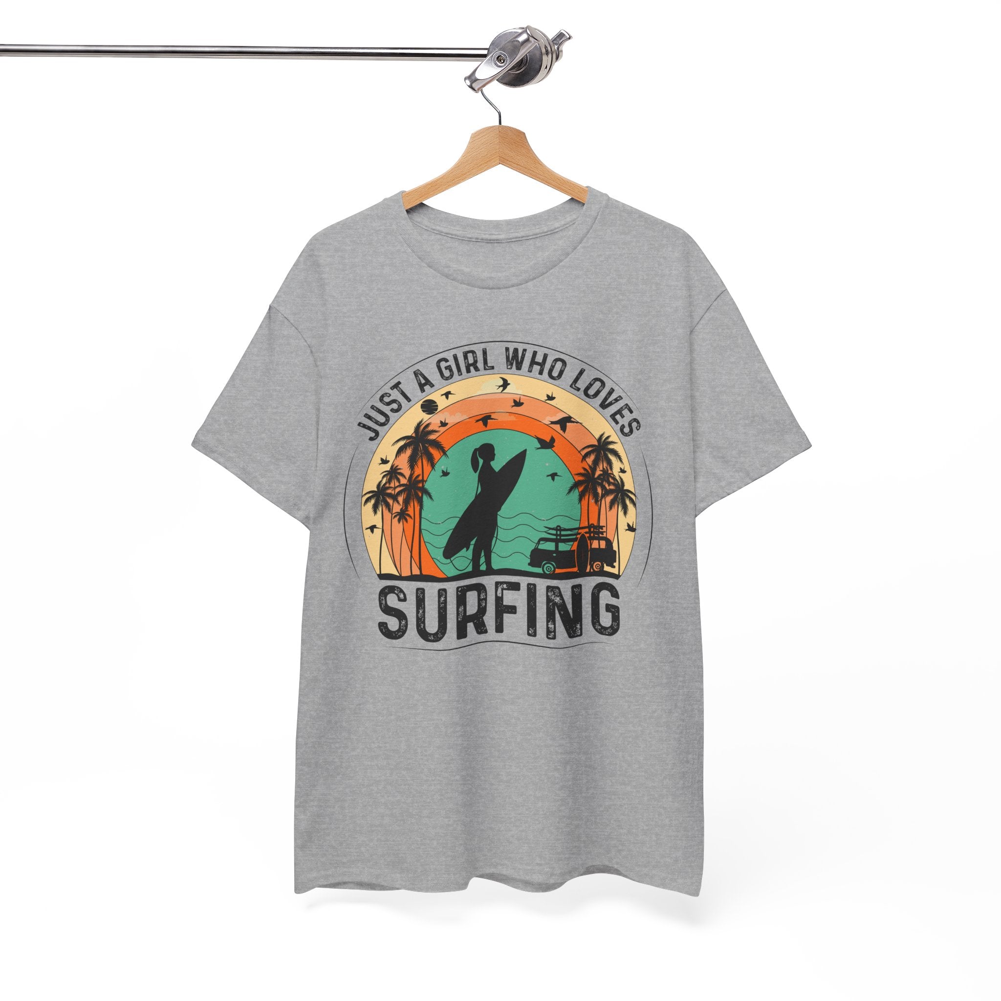 Beach Girl Surfing Retro Tee | Gallory Hive