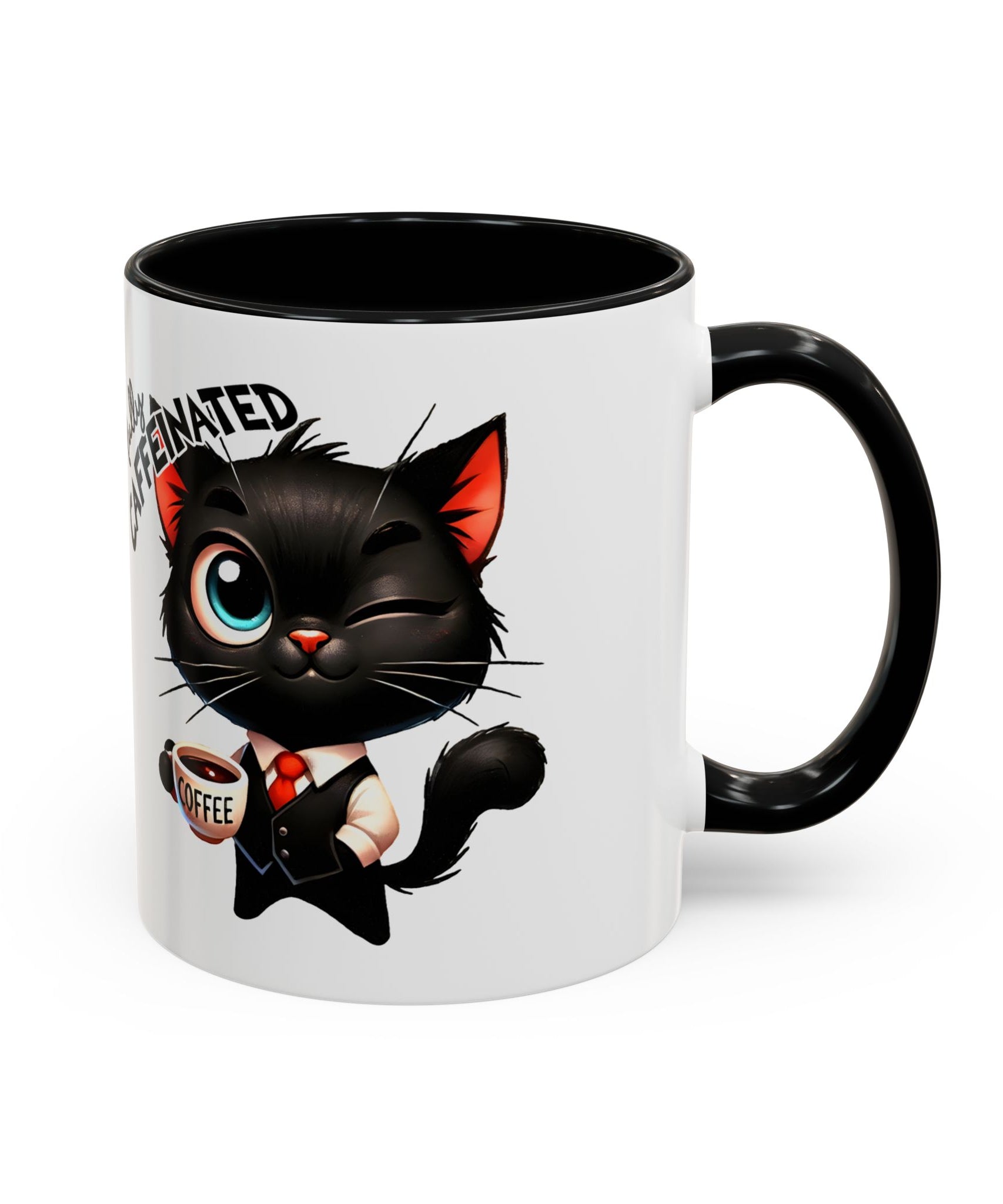 Cute Black Cat Accent Coffee Mug  Gallory Hive