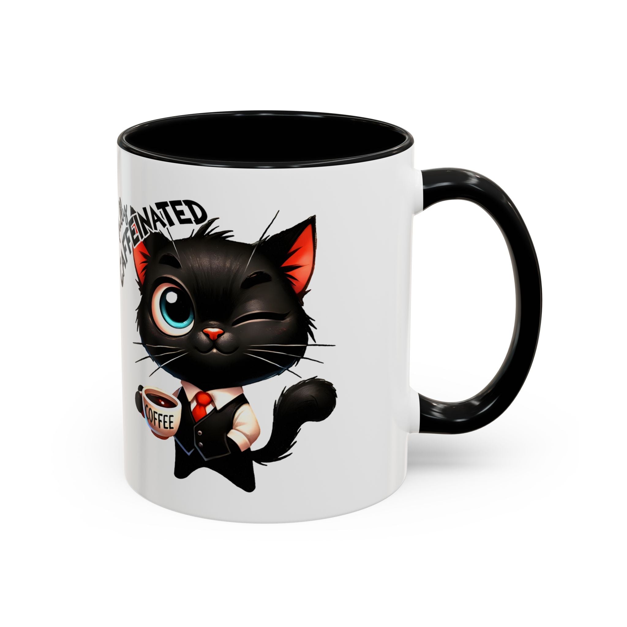 Cute Black Cat Accent Coffee Mug  Gallory Hive