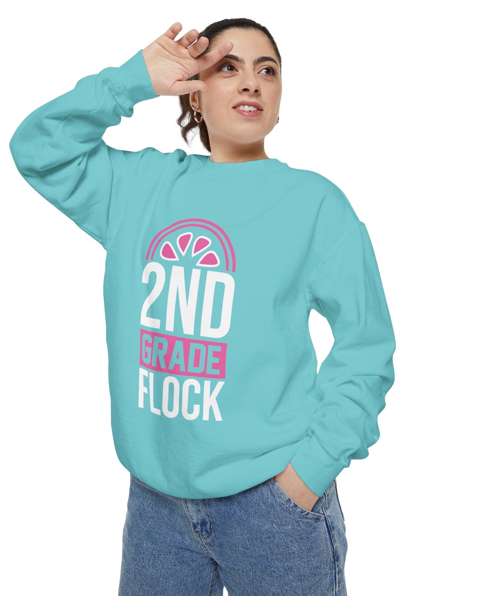 Unisex 2nd Grade Flock Sweatshirt | Perfect for Teachers, Back to School, Classroom, Gift for Kids, Cozy Style