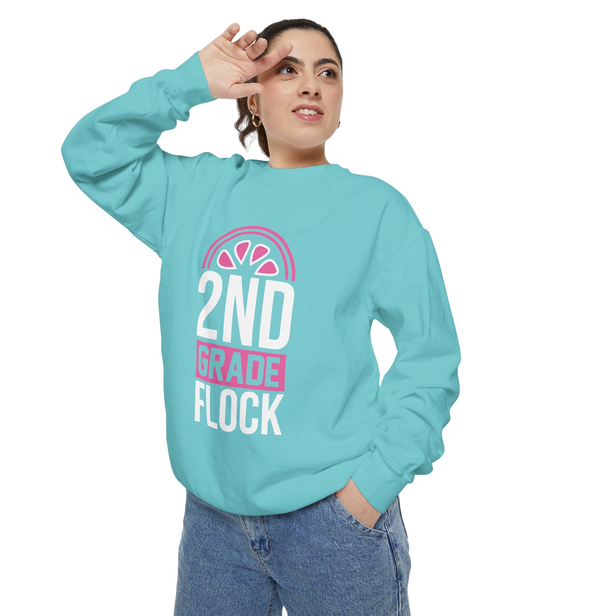 Unisex 2nd Grade Flock Sweatshirt | Perfect for Teachers, Back to School, Classroom, Gift for Kids, Cozy Style