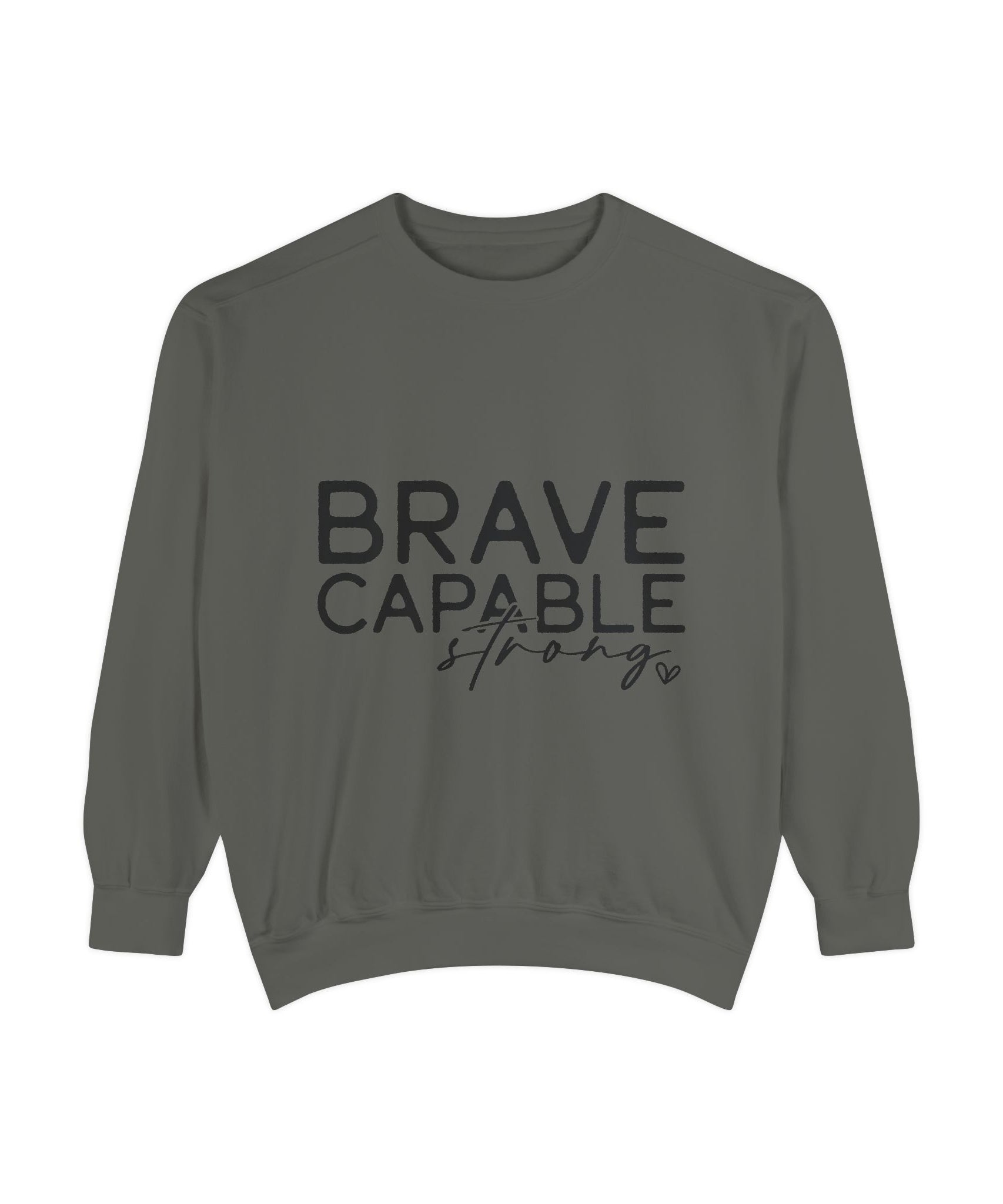 Minimalist Brave Capable Strong Crewneck Sweatshirt | Gallory Hive