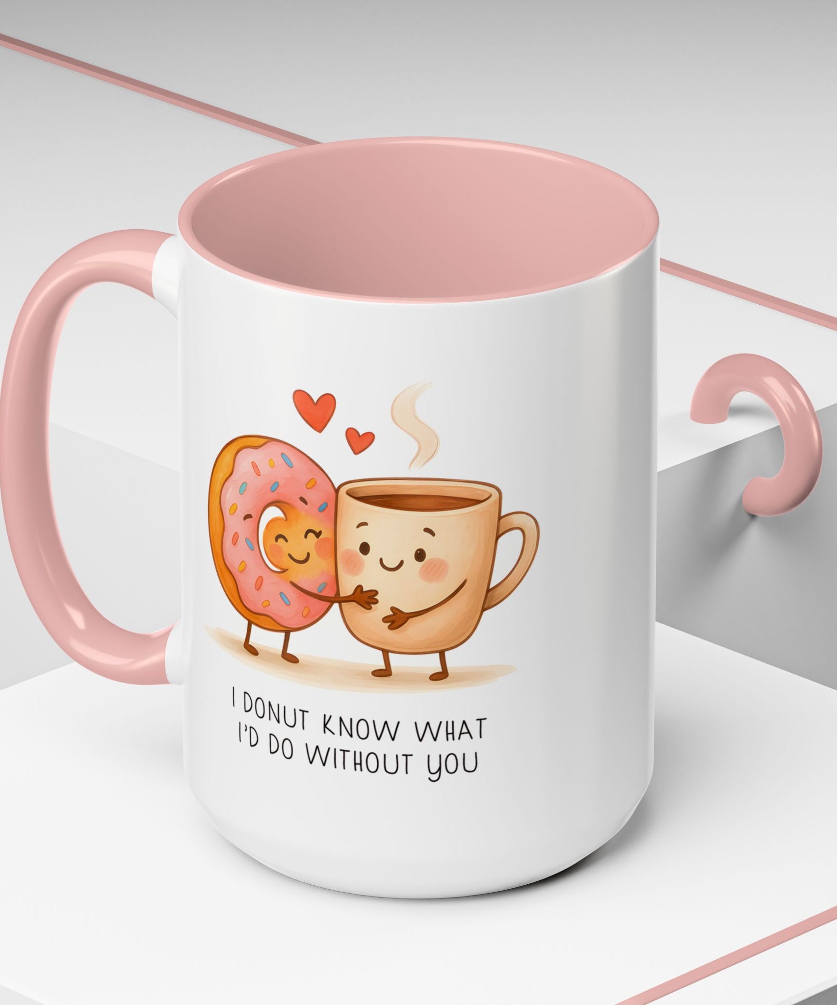 Cute Donut and Coffee Love Ceramic Mug | Gallory Hive