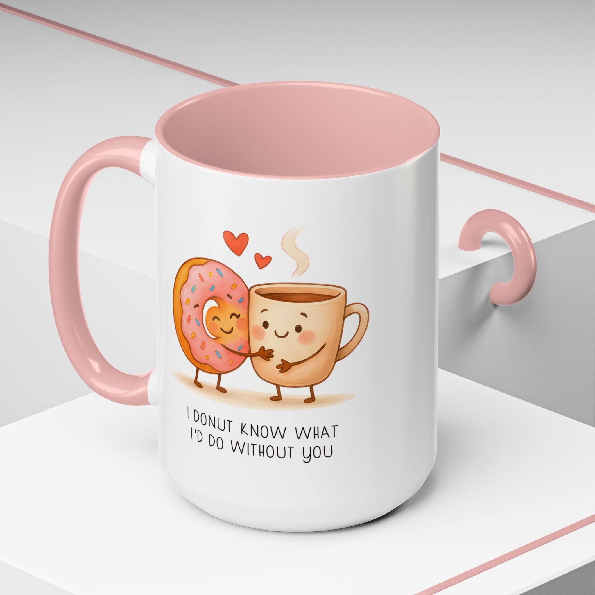 Cute Donut and Coffee Love Ceramic Mug | Gallory Hive