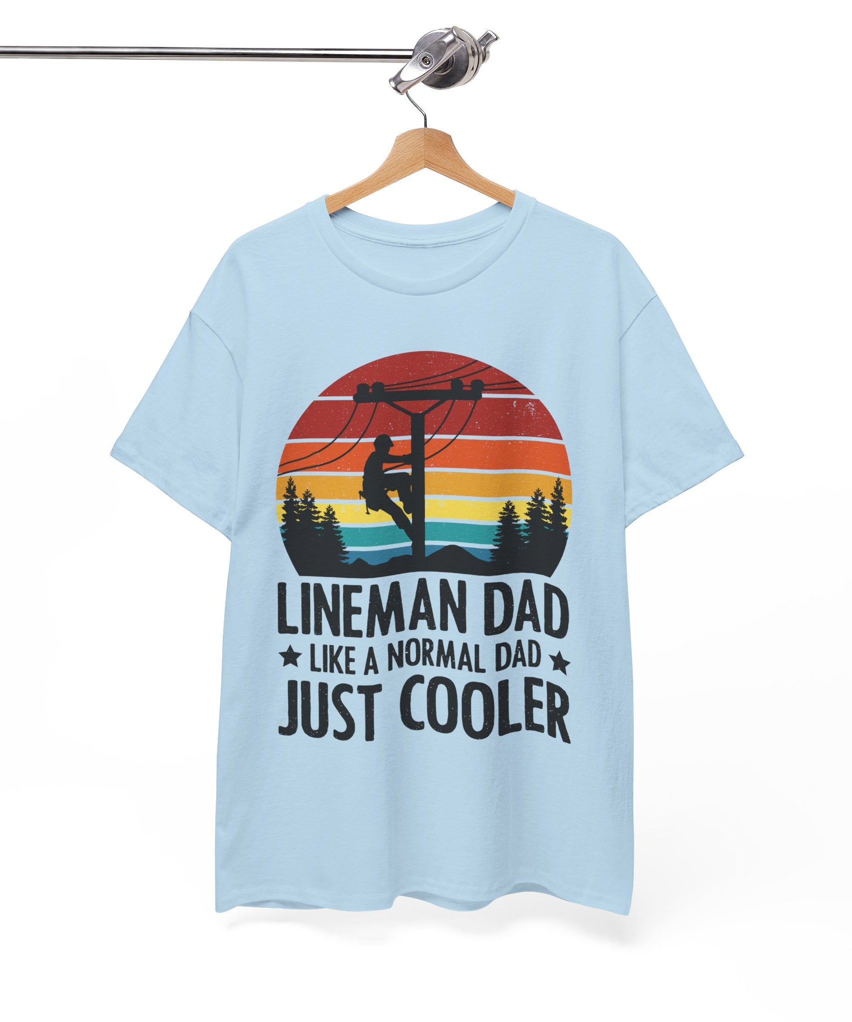 Lineman Tee – Bold Sunset & Power Lines