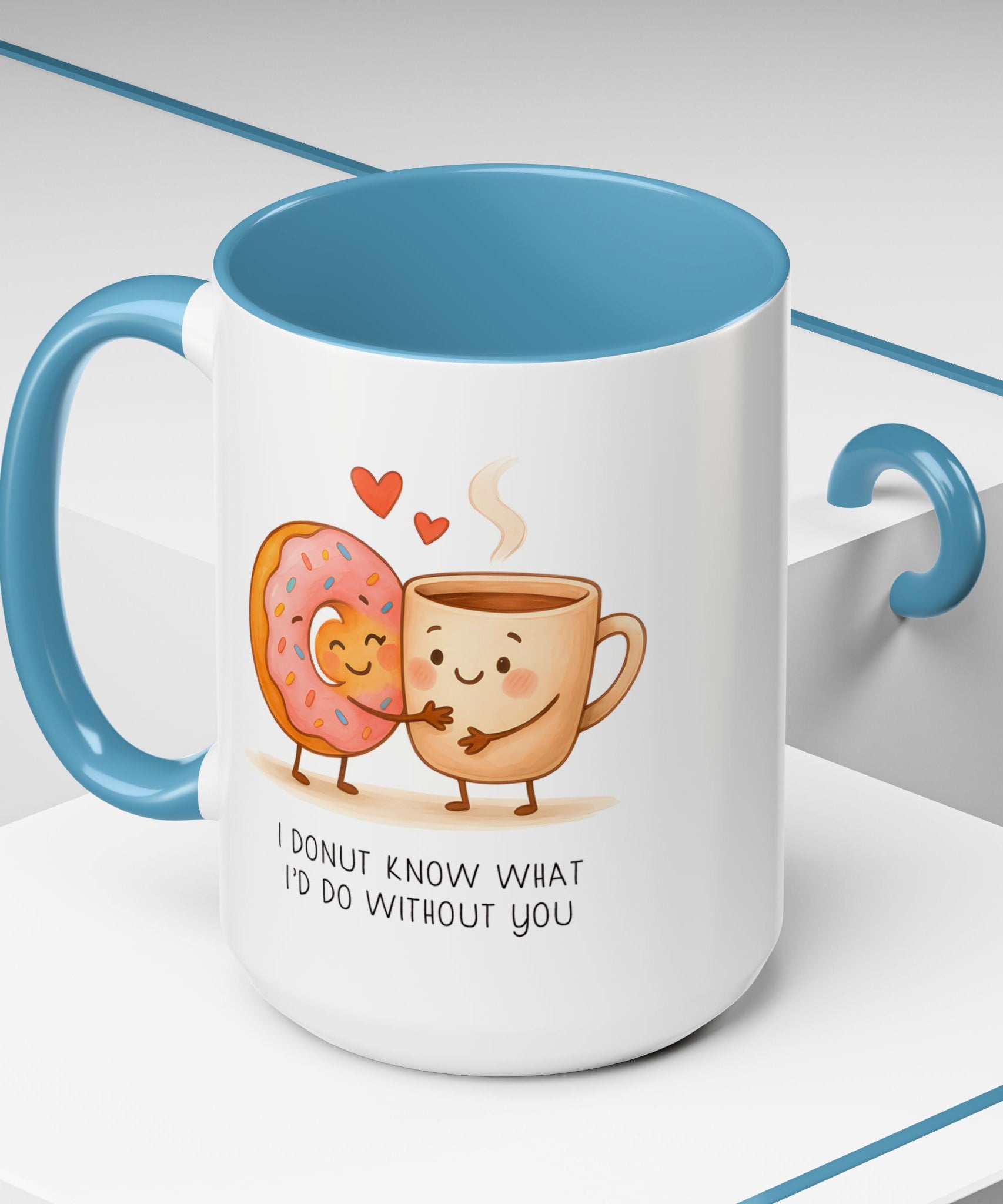 Cute Donut and Coffee Love Ceramic Mug | Gallory Hive