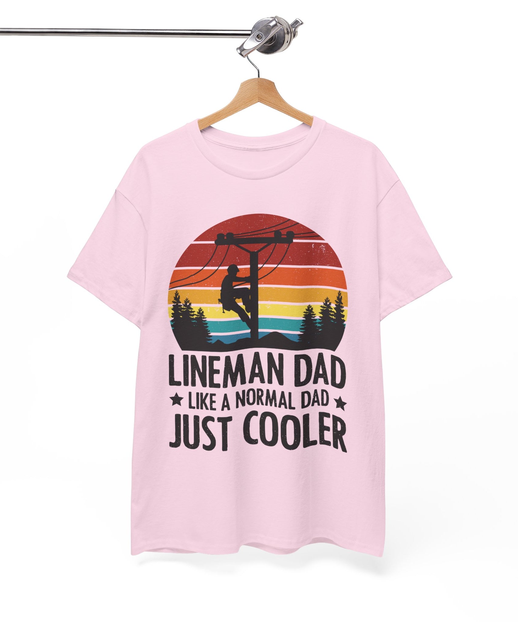 Lineman Tee – Bold Sunset & Power Lines