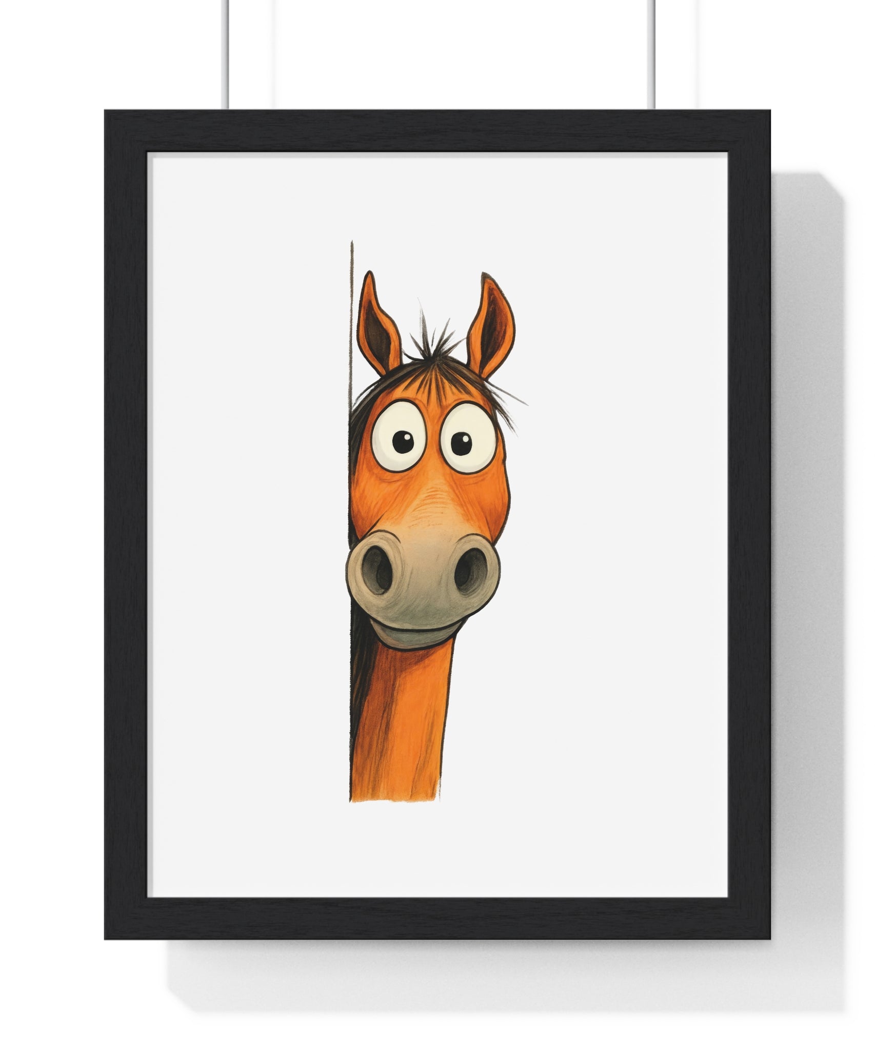 Curious Horse Peek – Wooden Frame Wall Art